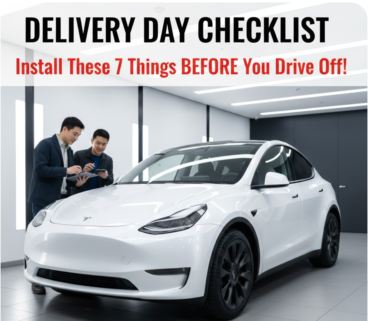 Model Y Juniper & Model 3 Highland Delivery Day Checklist: Install These 7 Things BEFORE You Drive Off the Lot