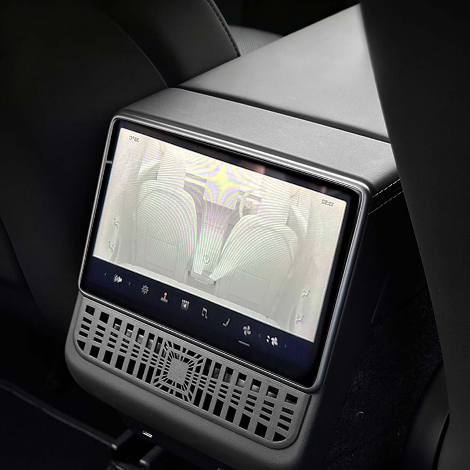 Tesla Model 3 Highland 2024 Under Seat/Rear Air Vent Cover showing dashboard display with integrated air vent controls
