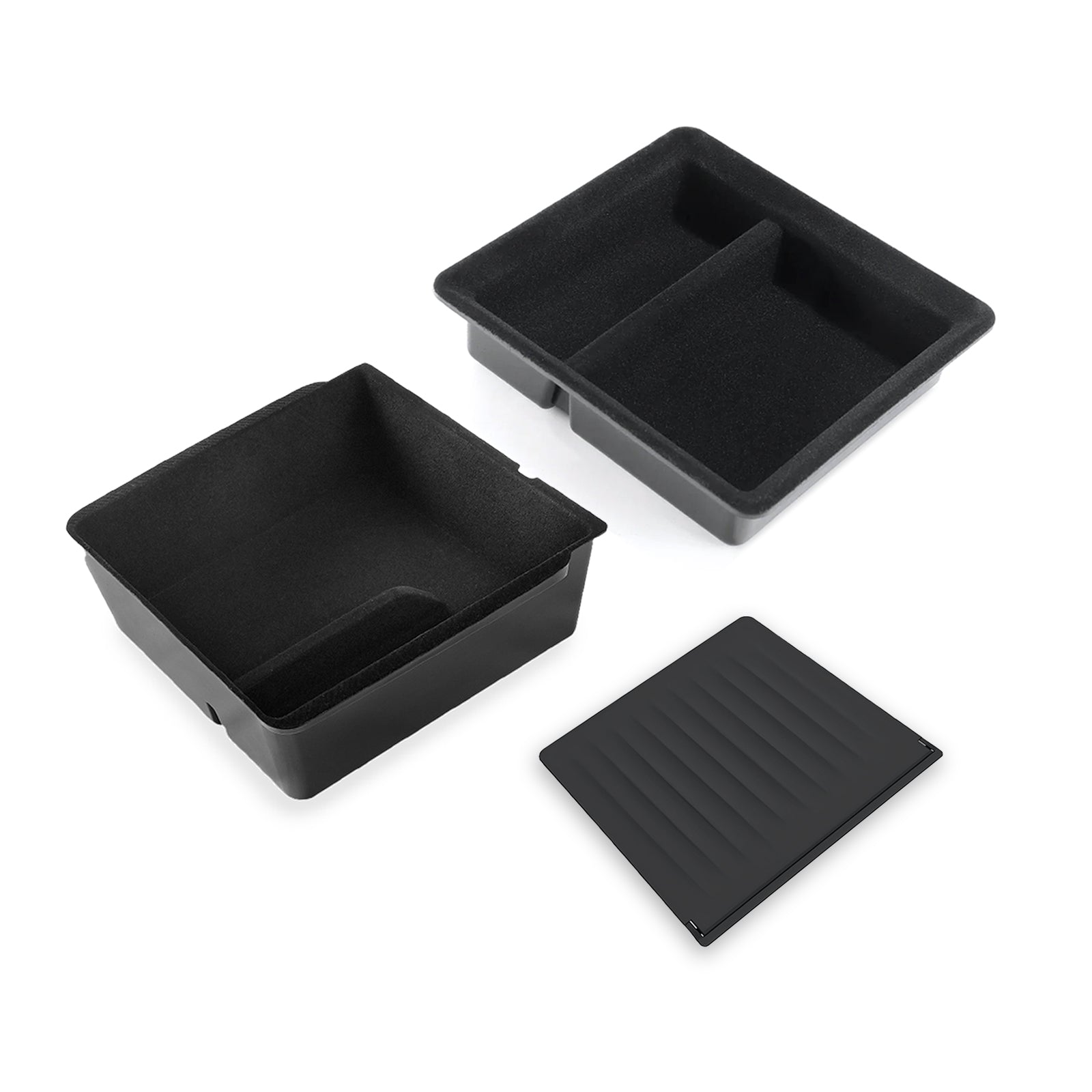 Tesla Model 3 Highland 2024 & Model Y Juniper 2025 Velvet Armrest Organizer - Premium Storage Tray, Anti-Scratch & Custom Fit