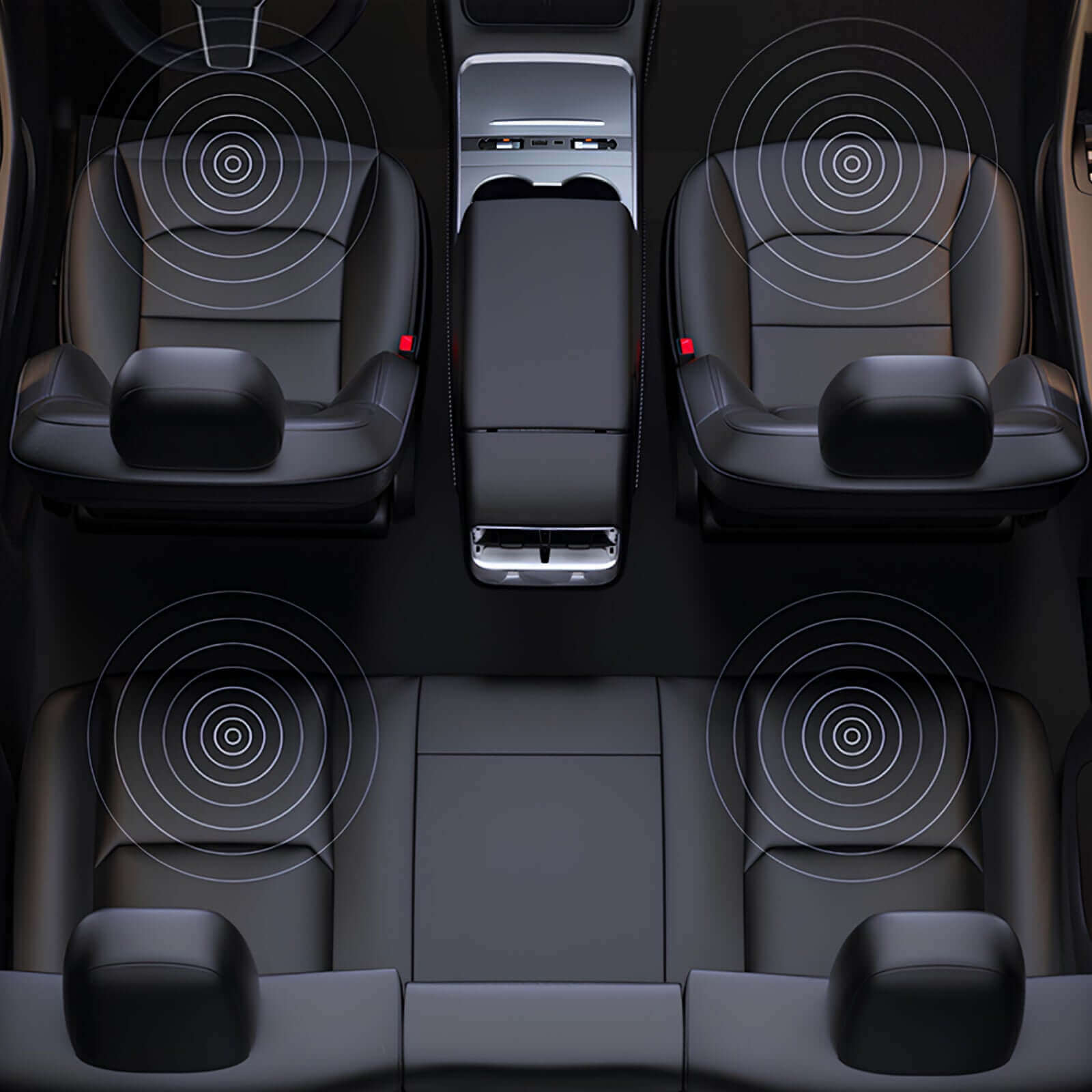 Tesla Model 3 Highland 2024 interior with 65W Magnetic 4-Port Fast Charge hub showing charging feature in action