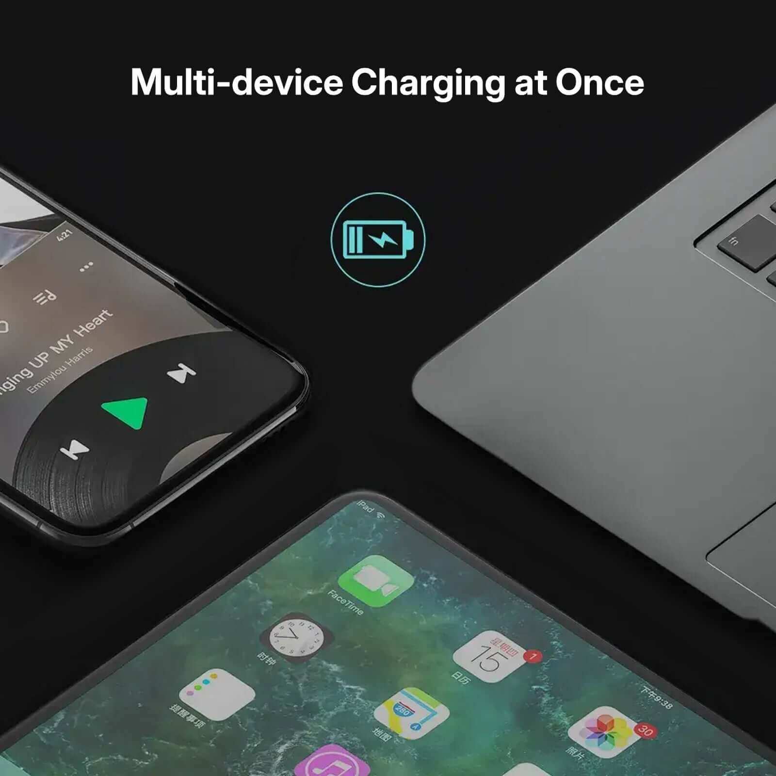 Tesla Center Console USB Charger Hub for Model 3 Highland 2024 & Model Y 2025 multi-device charging demonstration in use