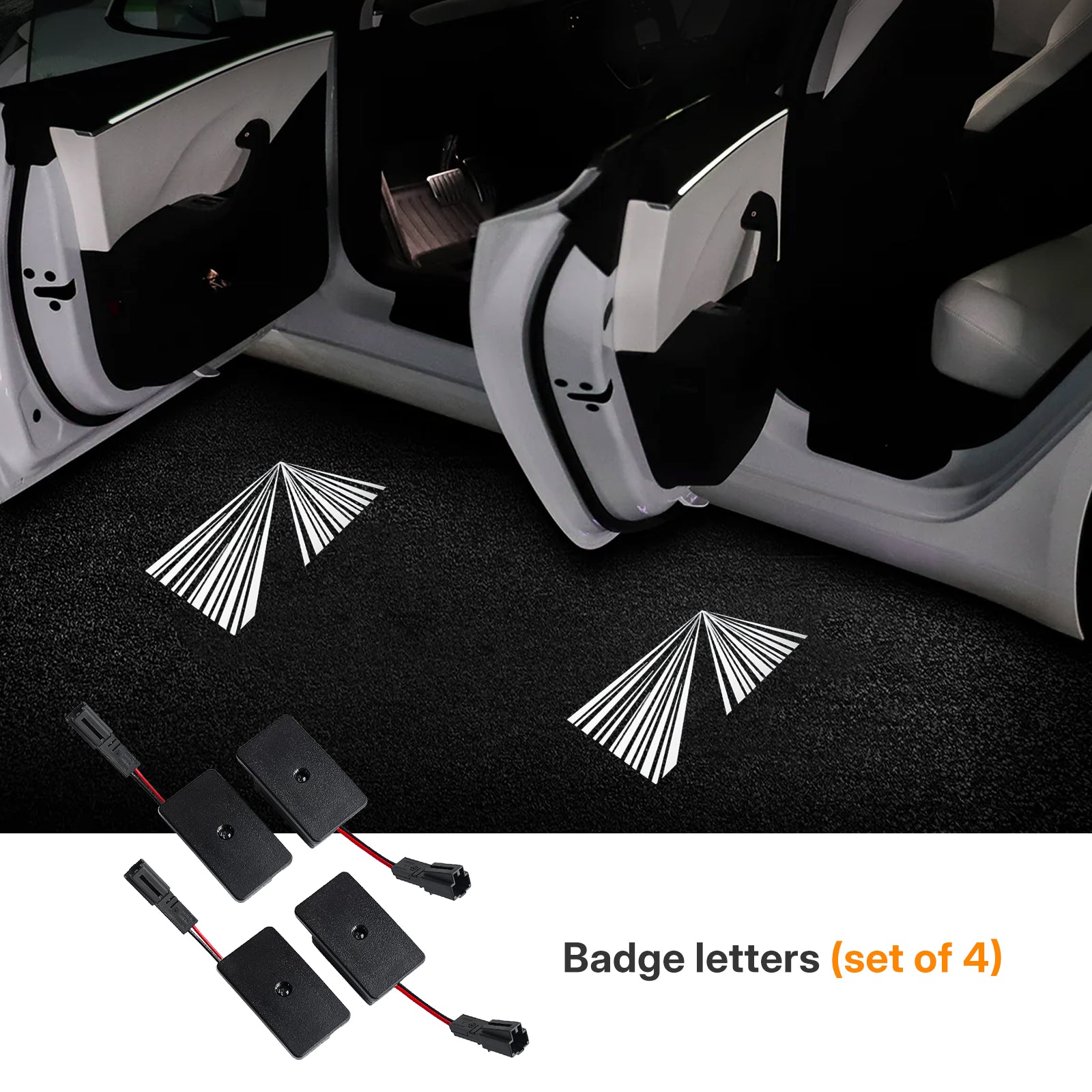 Tesla Model 3 / 3 Highland & Y / Y Juniper OEM Welcome Projection Lights - Premium LED Logo, Crisp Projection