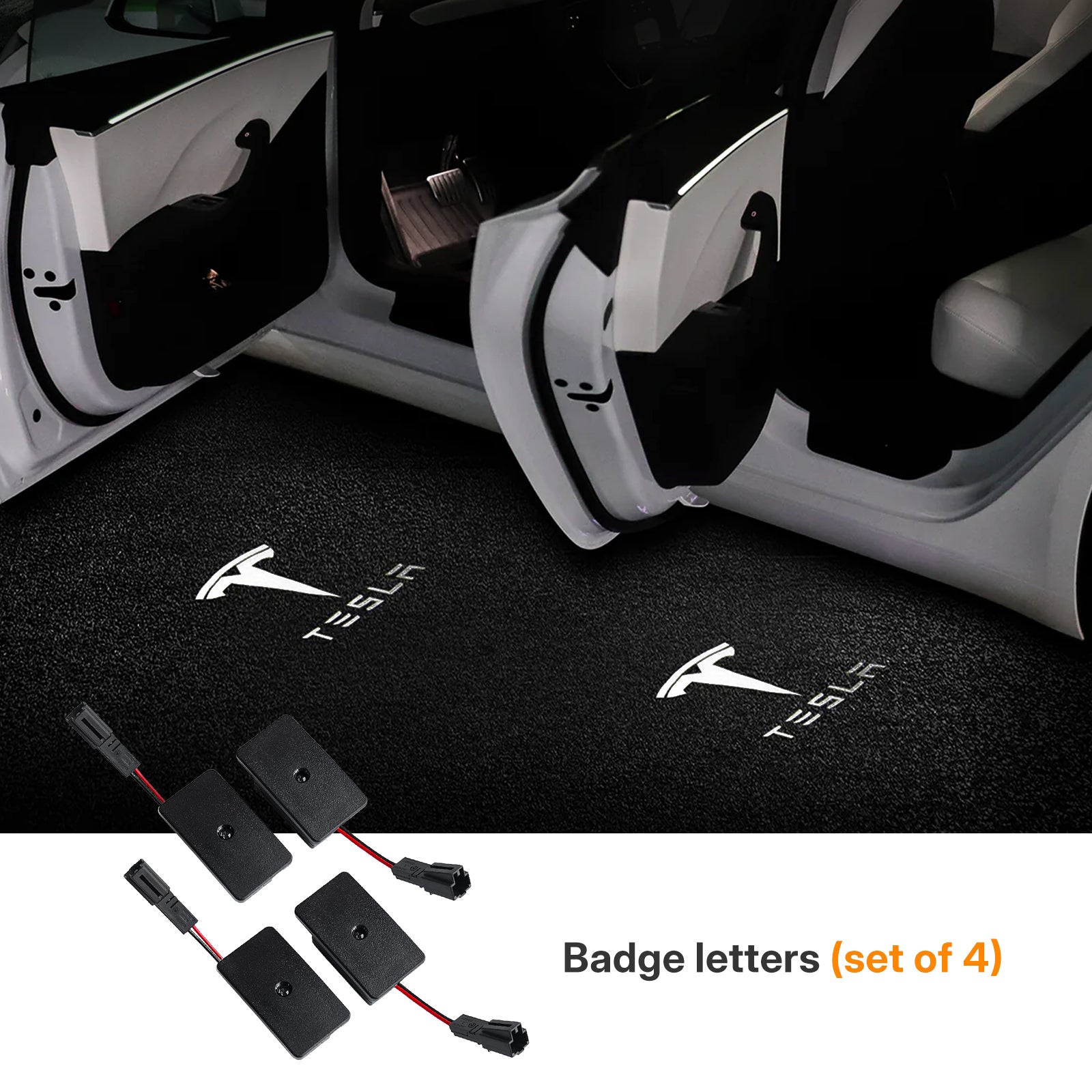 Tesla Model 3 / 3 Highland & Y / Y Juniper OEM Welcome Projection Lights - Premium LED Logo, Crisp Projection