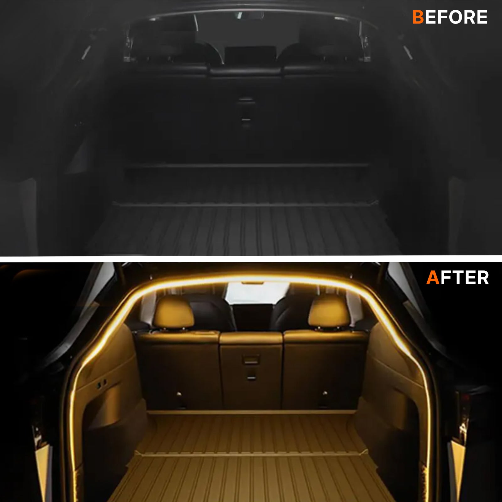 Fix Dark Trunk! Tesla Model Y Juniper 2025 Trunk LED Light Strip - Warm White 3000K Ambient Glow Auto On/Off | OEM Style Plug & Play