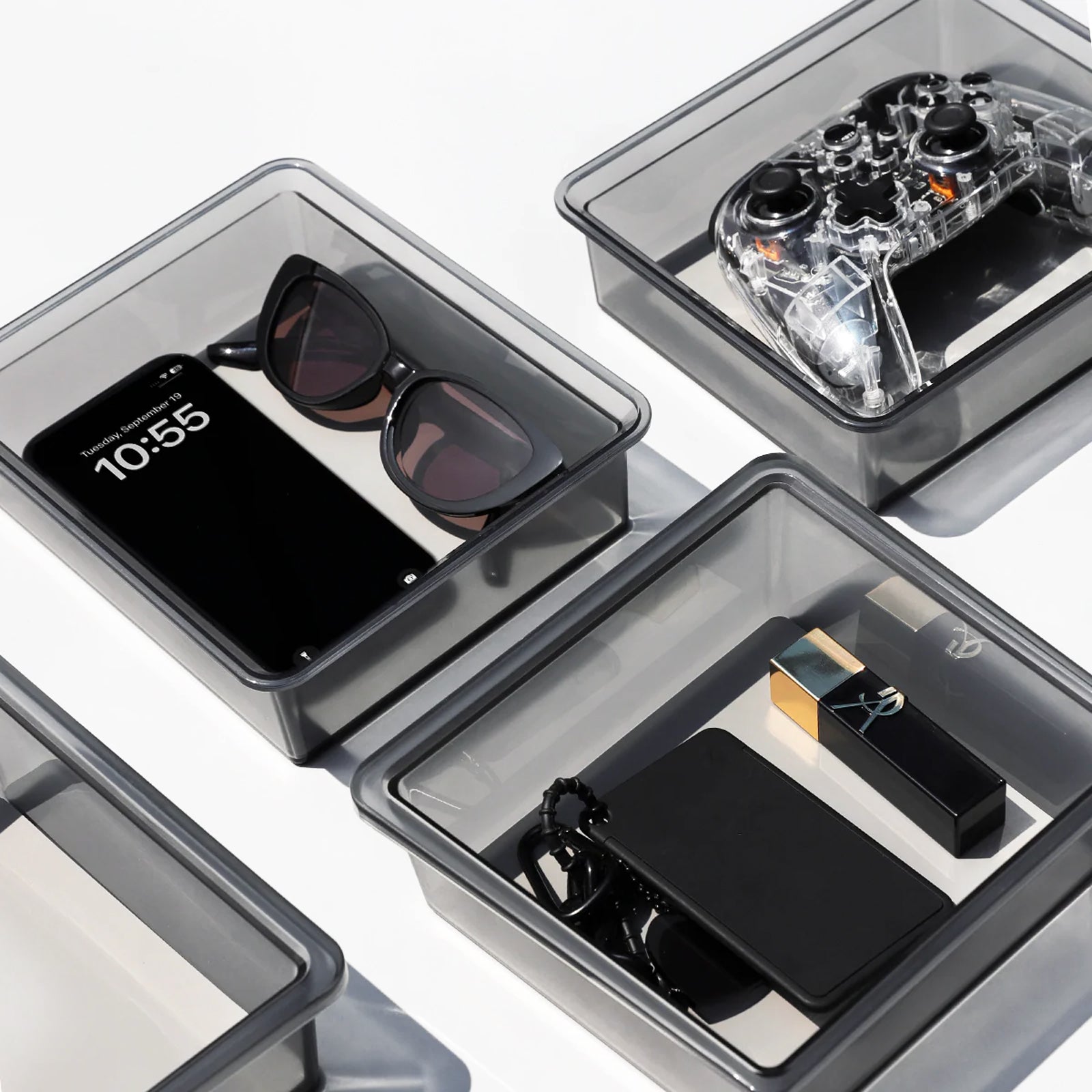 Tesla Model 3 Highland 2024 & Model Y Juniper 2025 Clear Armrest Organizer - See-Through Storage Drawer, Scratch Resistant & OEM Fit