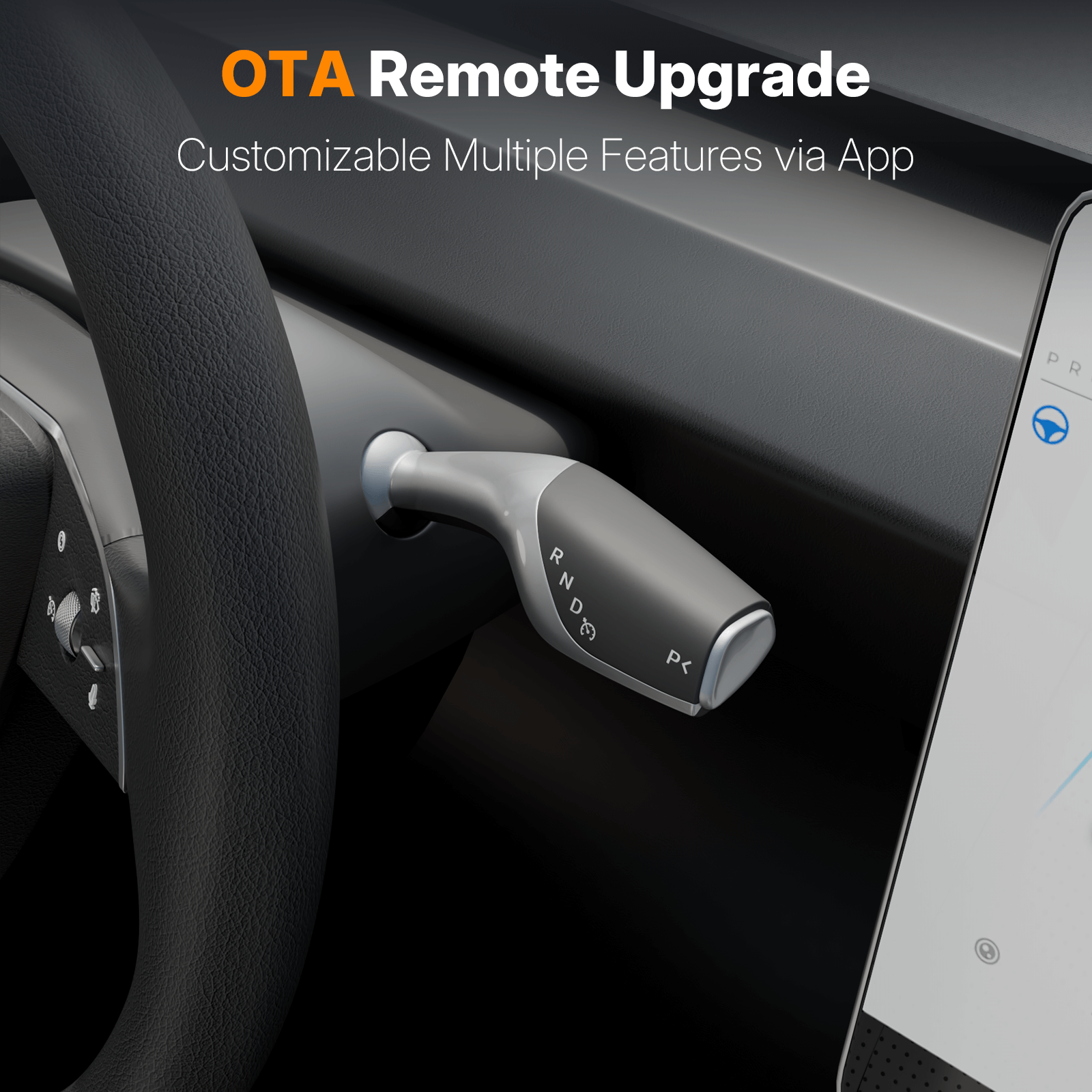 Tesla Model S/X 2021 Gear Shift remote upgrade with customizable features via app