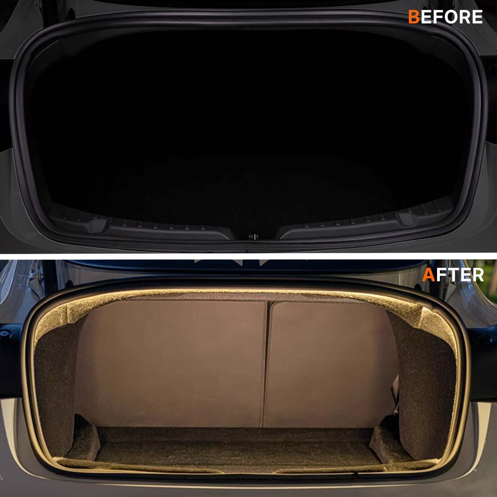 Fix Dark Trunk! Tesla Model 3 Highland 2024 Trunk LED Light Strip - Warm White 3000K Ambient Glow Auto On/Off | OEM Style Plug & Play.