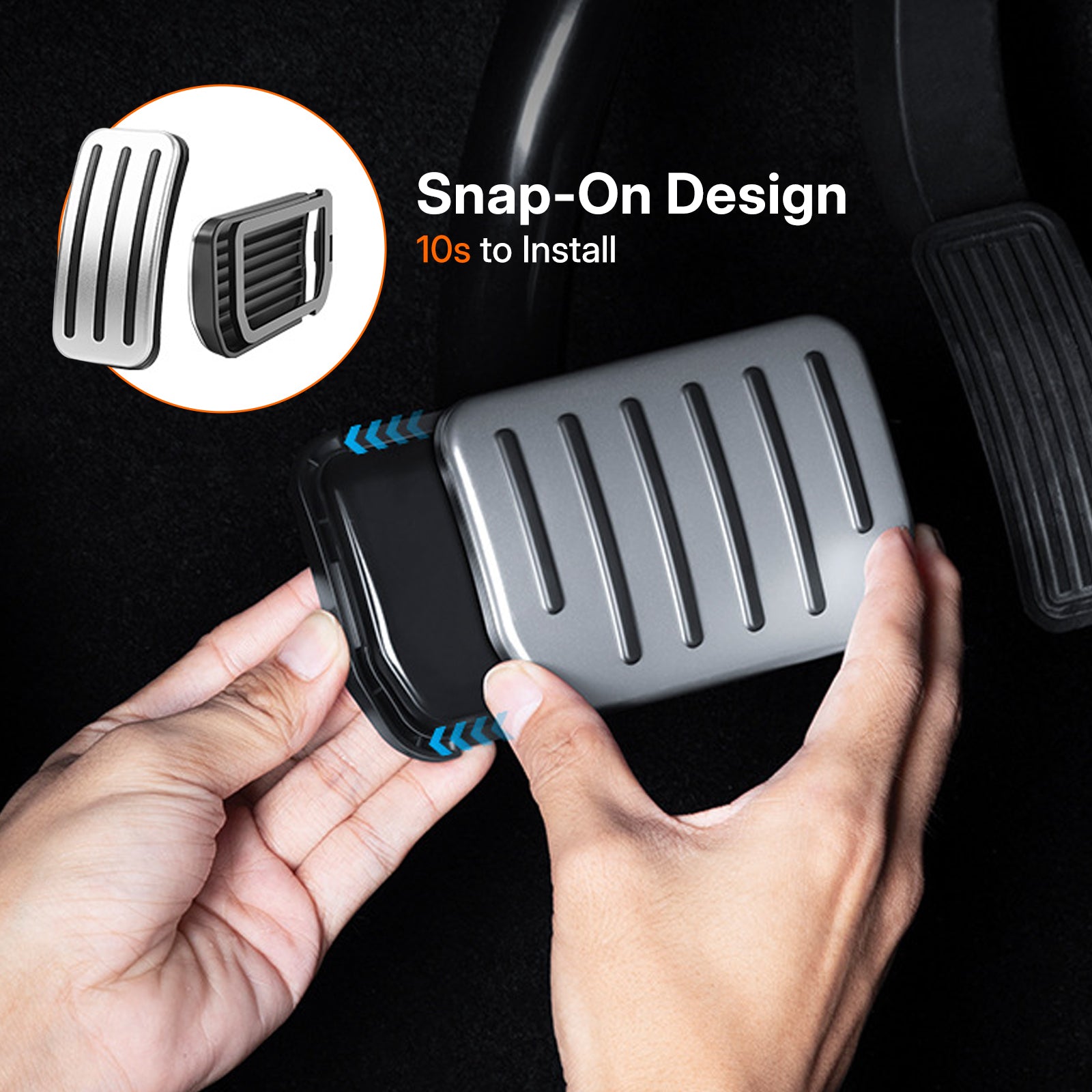 Aluminum Alloy Non-Slip Textured Accelerator Brake Pedal Covers for Tesla Model 3 / Y / 3 Highland 2024 / Y Juniper 2025 - Custom Upgrade Replacement Set - Easy Install