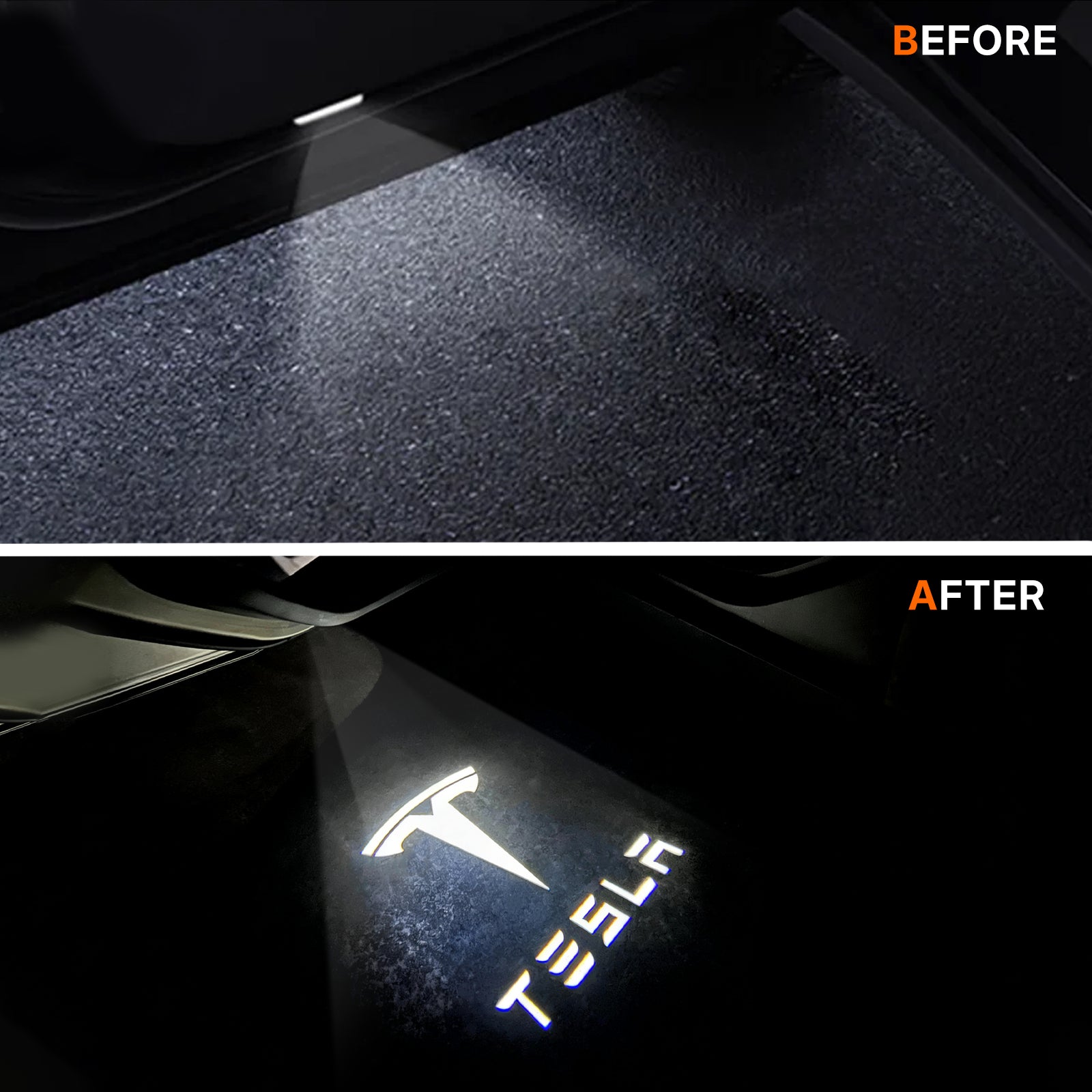 Tesla Model 3 / 3 Highland & Y / Y Juniper OEM Welcome Projection Lights - Premium LED Logo, Crisp Projection