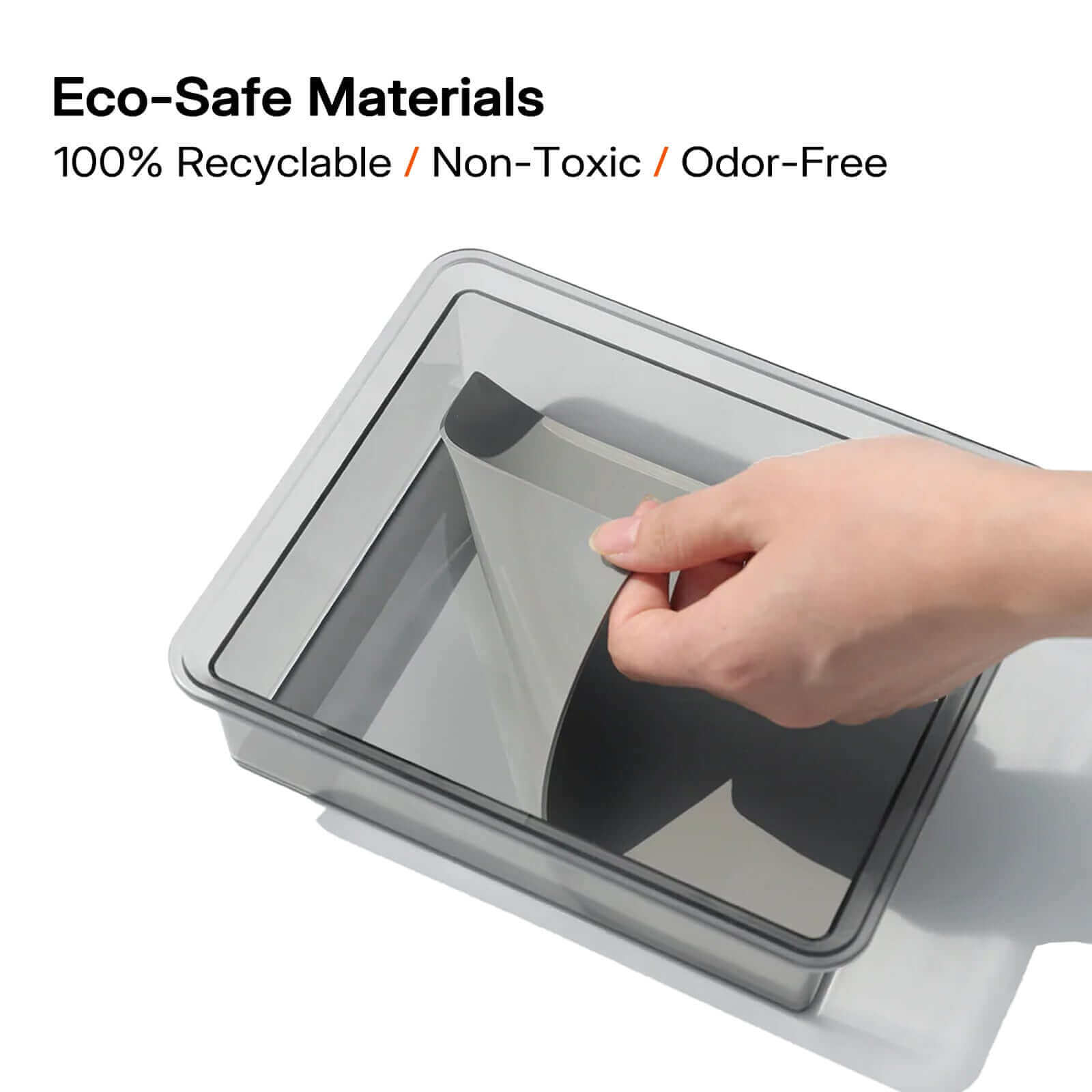 Close-up of Tesla Model 3 Highland 2024 & Model Y Juniper 2025 Clear Armrest Organizer showing eco-safe materials.