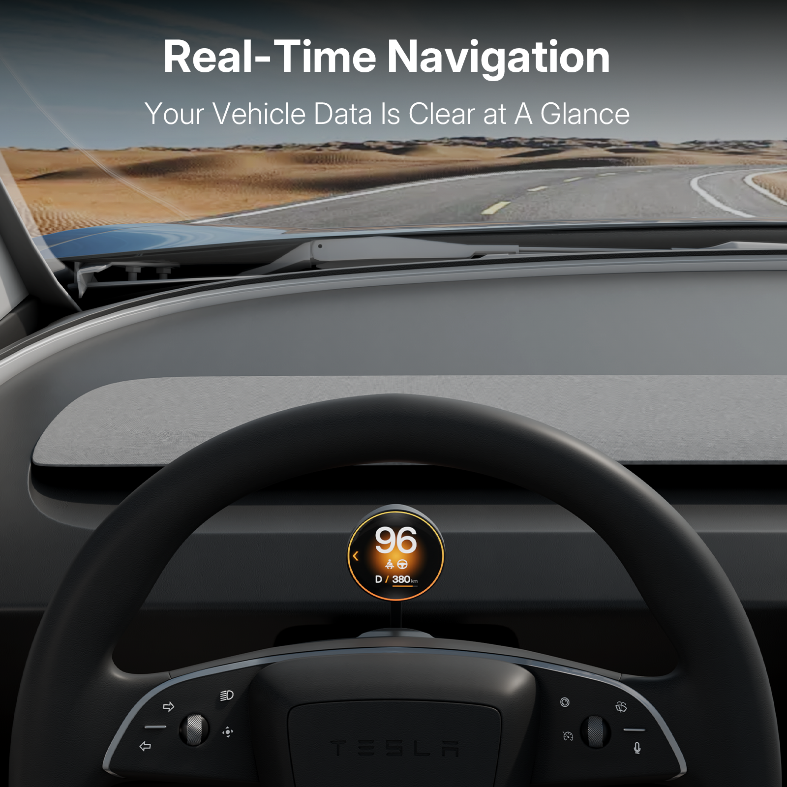 Mini Smart| Wireless OLED Screen Instrument Cluster Display HUD for Tesla Model 3 Highland 2024 & Y Juniper 2025