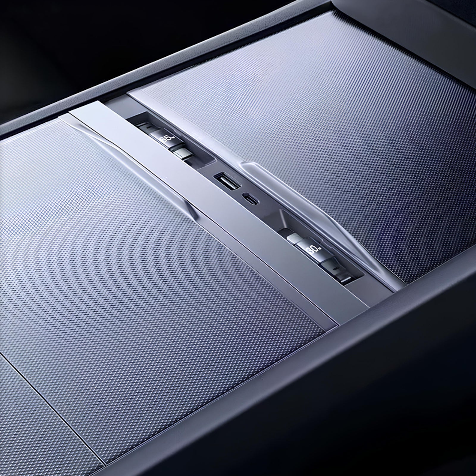 Tesla Center Console USB Charger Hub for Model 3 Highland 2024 & Model Y 2025 - 65W Magnetic 4-Port Fast Charge | No More Port Lack!