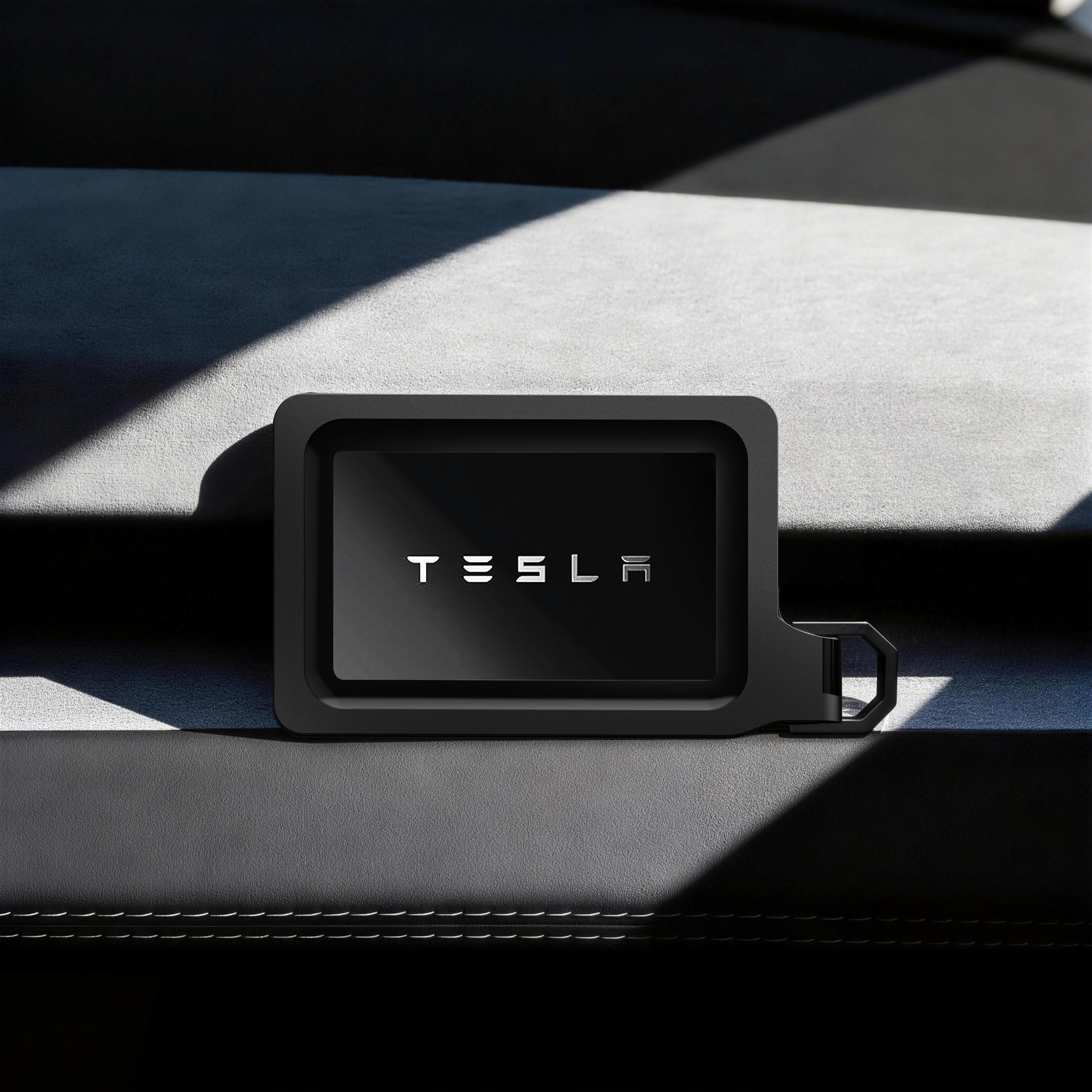 Tesla Key Card Holder - Magnetic Snap Cover & Reinforced Backplate | Installation in Seconds, No Tools!
