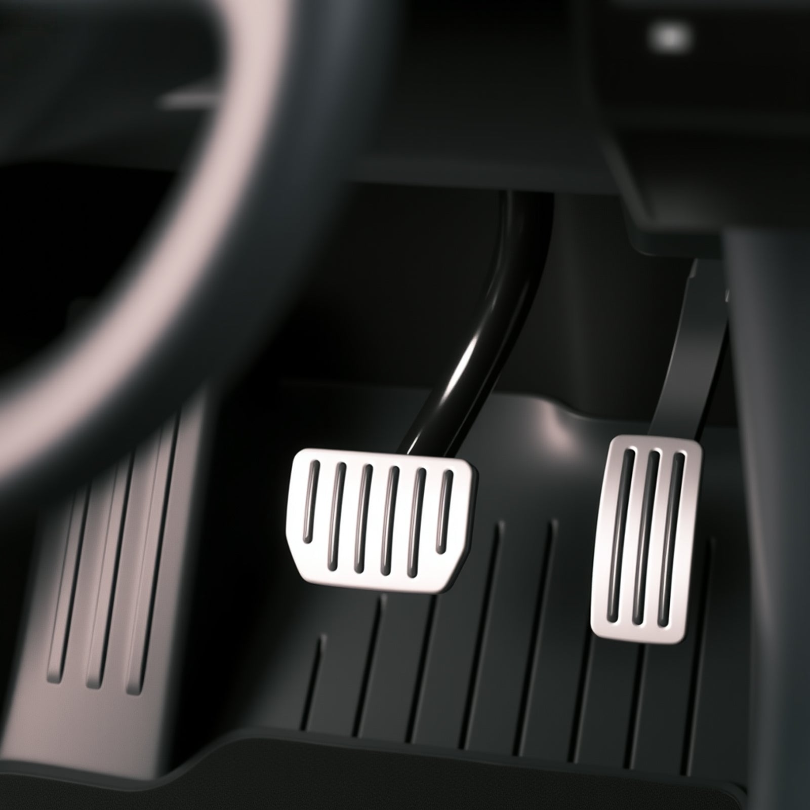 Aluminum Alloy Non-Slip Textured Accelerator Brake Pedal Covers for Tesla Model 3 / Y / 3 Highland 2024 / Y Juniper 2025 - Custom Upgrade Replacement Set - Easy Install