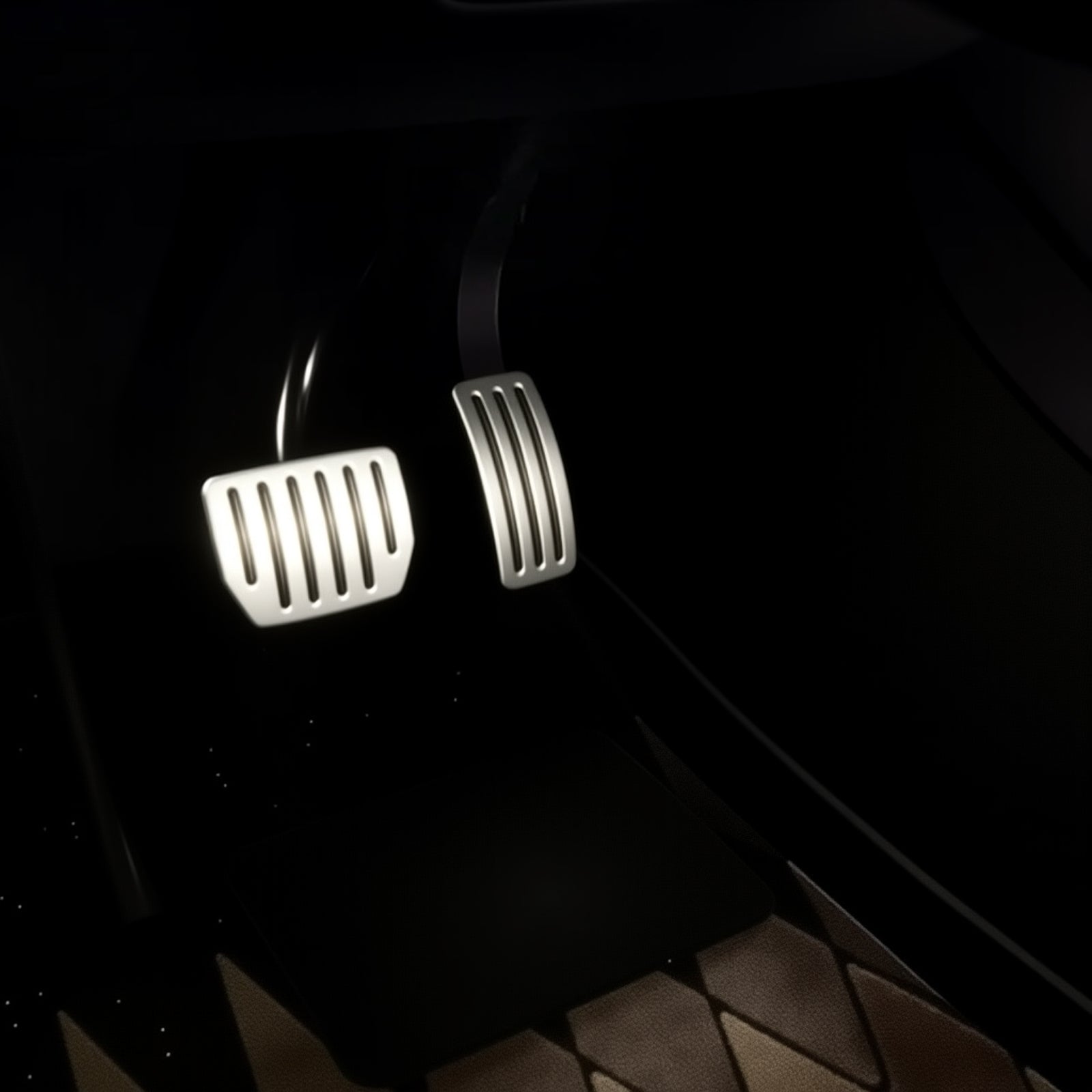 Aluminum Alloy Non-Slip Textured Accelerator Brake Pedal Covers for Tesla Model 3 / Y / 3 Highland 2024 / Y Juniper 2025 - Custom Upgrade Replacement Set - Easy Install