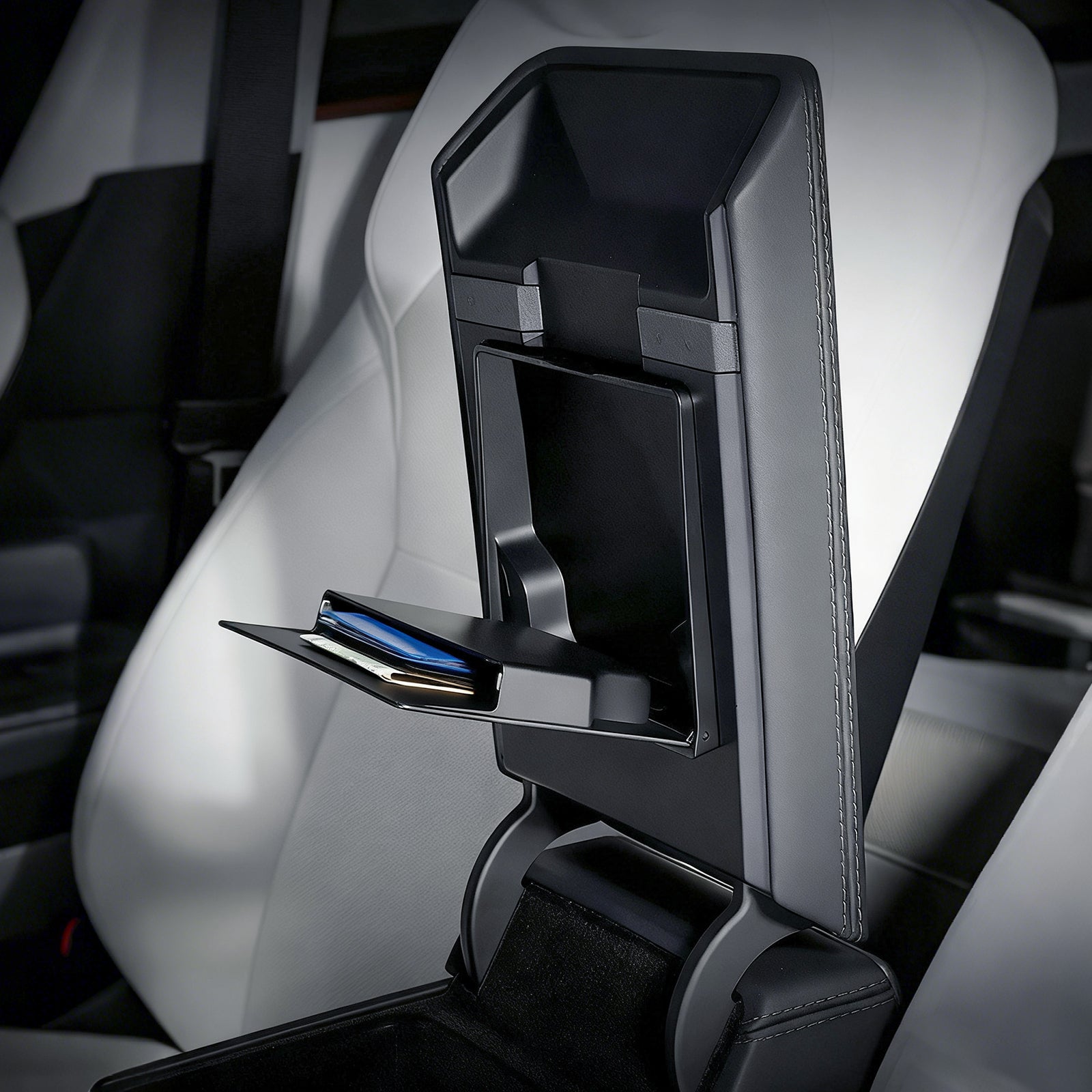 Tesla Model Y Juniper 2025 / Model 3 Highland 2024 Magnetic Armrest Organizer - Hidden Storage Box, Quick Access & OEM Fit