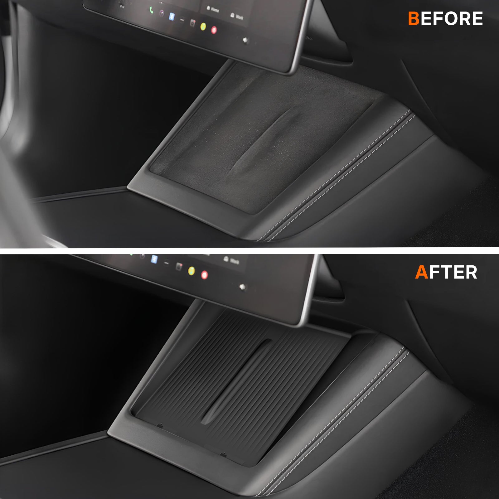 Tesla Model Y Juniper 2025 / Model 3 Highland 2024 Console Wireless Charging Pad - Anti-Slip Silicone Mat, 15W Fast Charging & OEM Fit