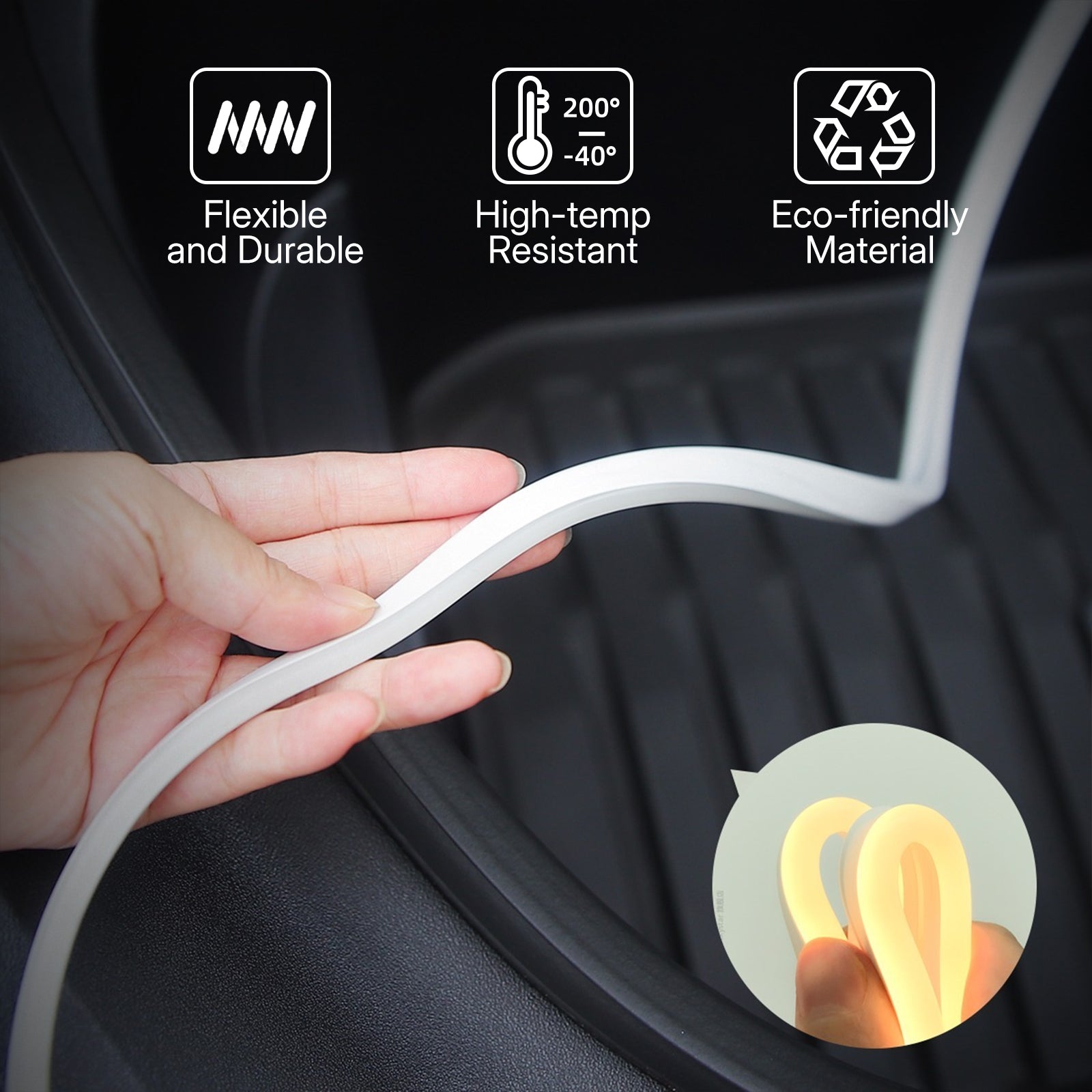 Fix Dark Frunk! Tesla Model 3 Highland 2024 Frunk LED Light Strip - Warm White 3000K Ambient Glow Auto On/Off | OEM Style Plug & Play