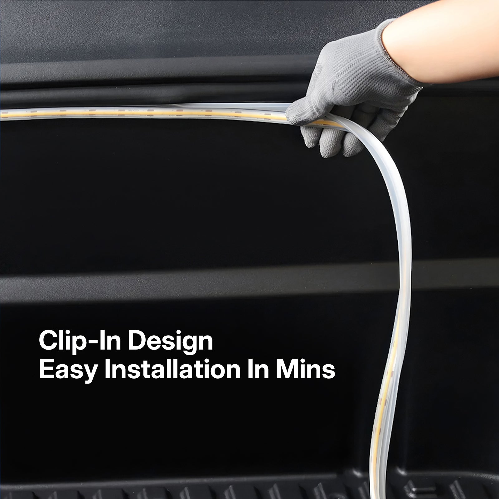 Fix Dark Frunk! Tesla Model Y Juniper 2025 Frunk LED Light Strip - Warm White 3000K Ambient Glow Auto On/Off | OEM Style Plug & Play