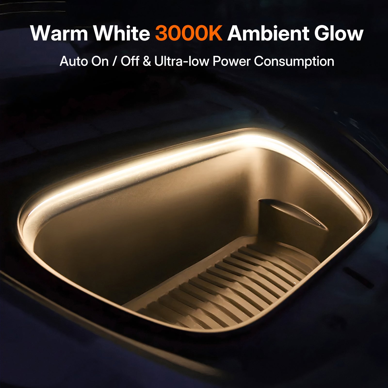 Fix Dark Frunk! Tesla Model Y Juniper 2025 Frunk LED Light Strip - Warm White 3000K Ambient Glow Auto On/Off | OEM Style Plug & Play