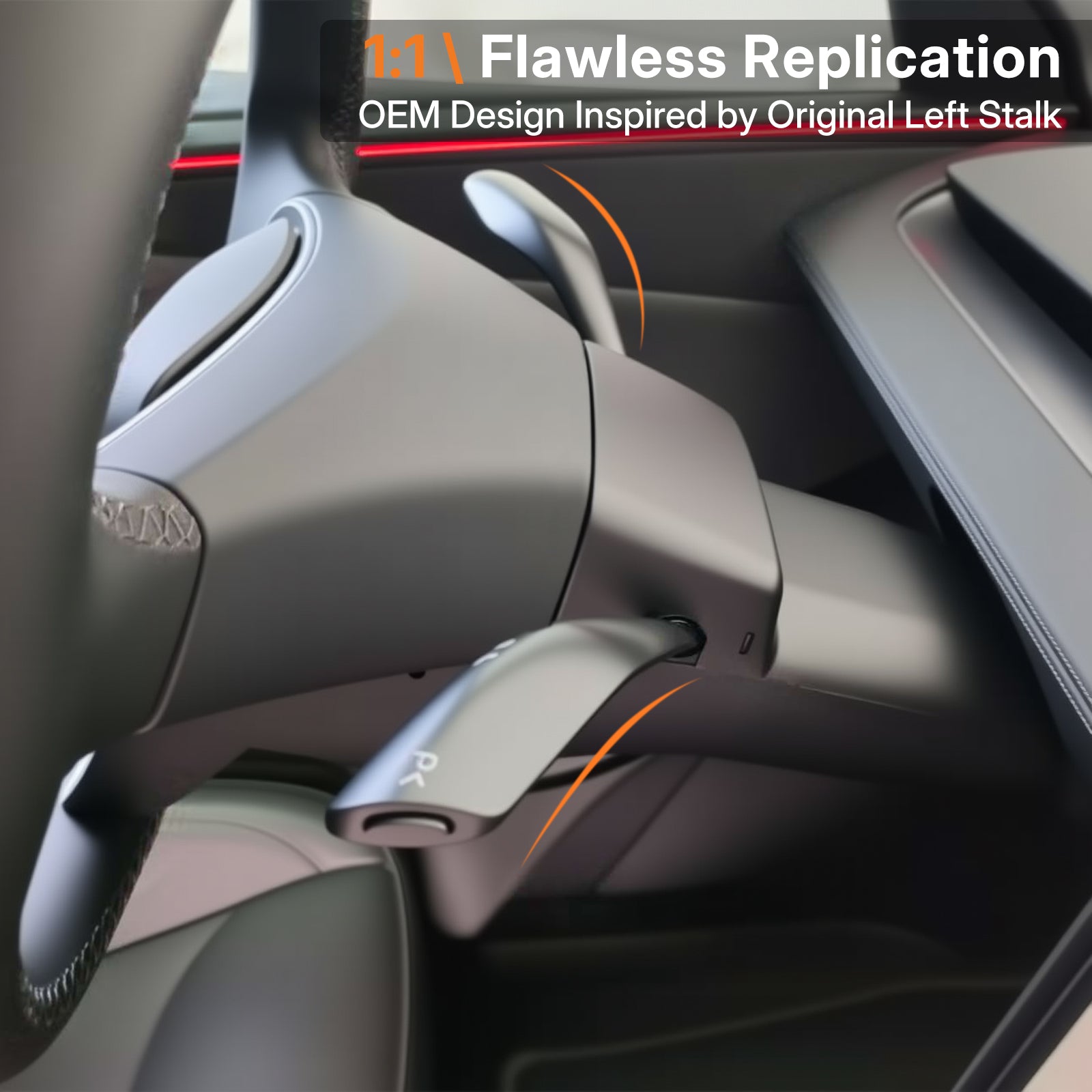 Tesla Model Y Juniper 2025 Gear Shift Stalk - OEM Style Smart Steering Wheel Upgrade Kit | Feel the Classic Gear Again.