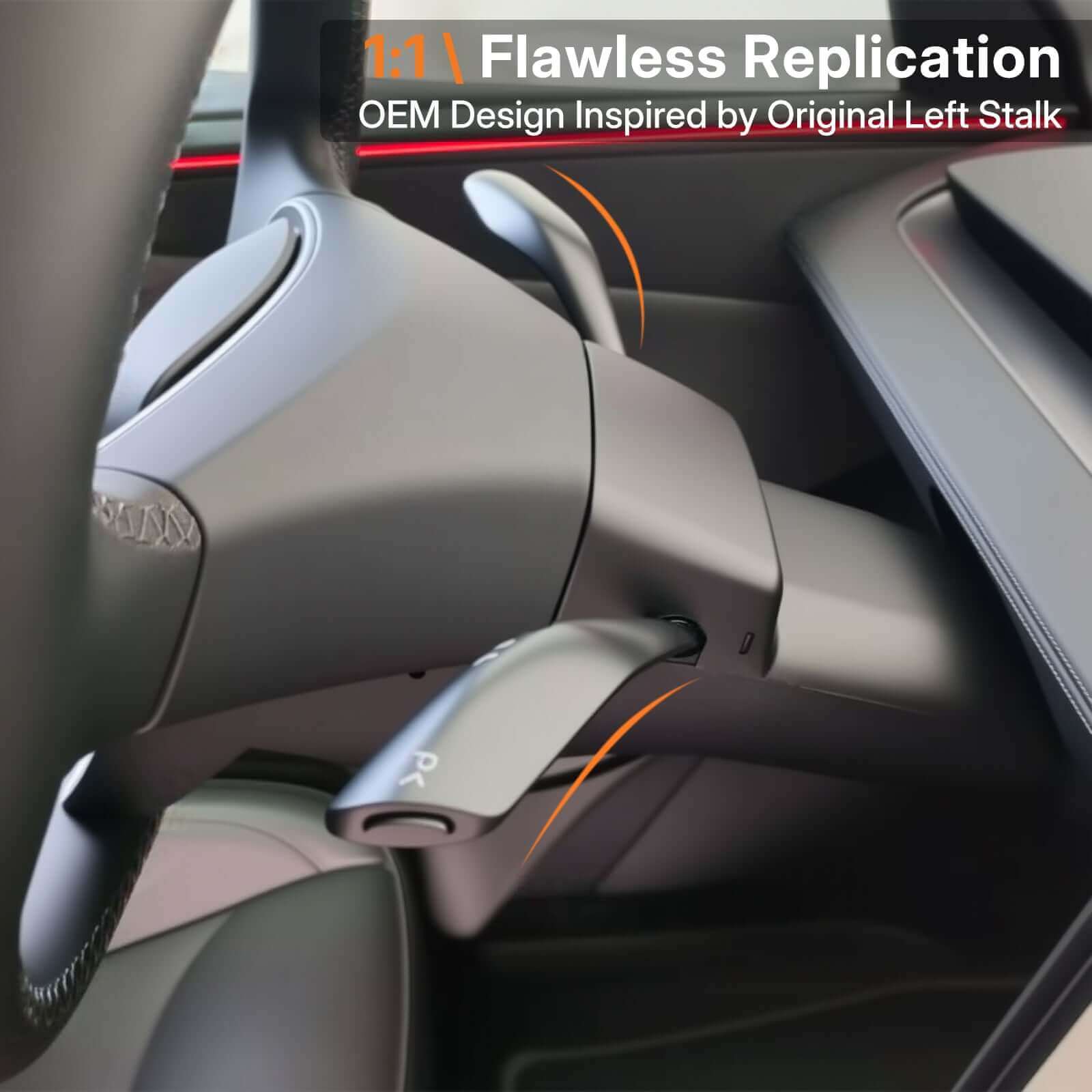 Tesla Model Y Juniper 2025 Gear Shift Stalk - OEM Style Smart Steering Wheel Upgrade Kit | Feel the Classic Gear Again.