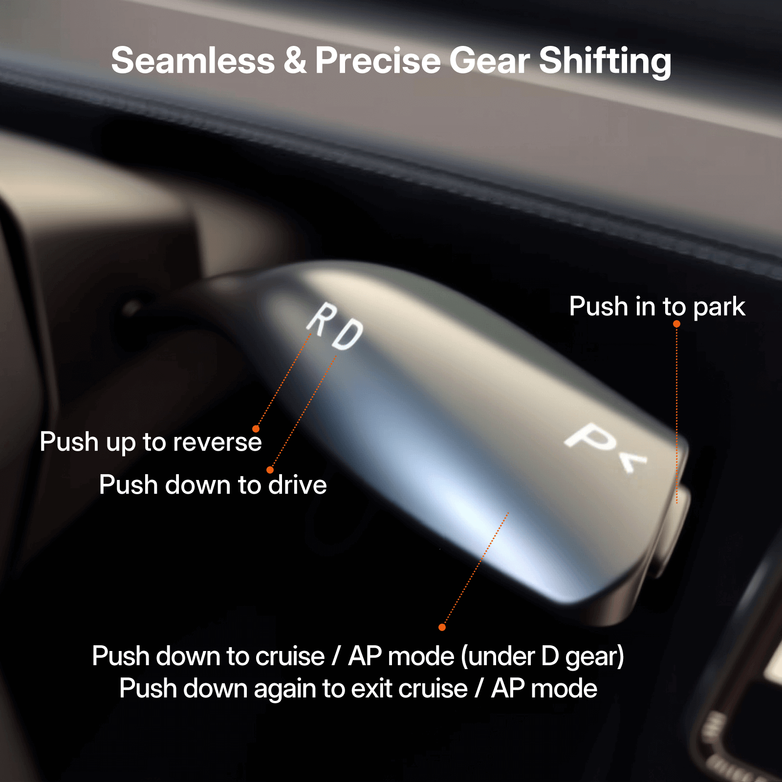 Tesla Model Y Juniper 2025 Gear Shift Stalk - OEM Style Smart Steering Wheel Upgrade Kit | Feel the Classic Gear Again.