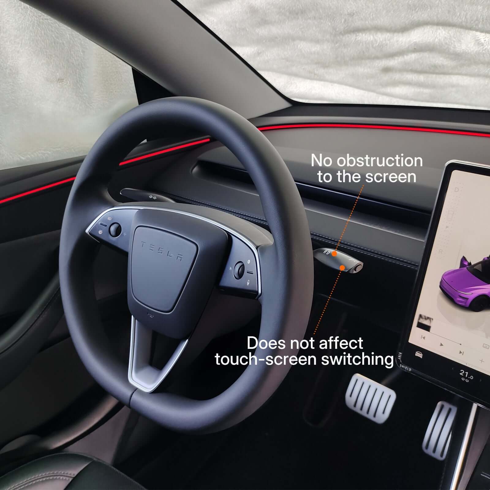 Tesla Model Y Juniper 2025 Gear Shift Stalk - OEM Style Smart Steering Wheel Upgrade Kit | Feel the Classic Gear Again.