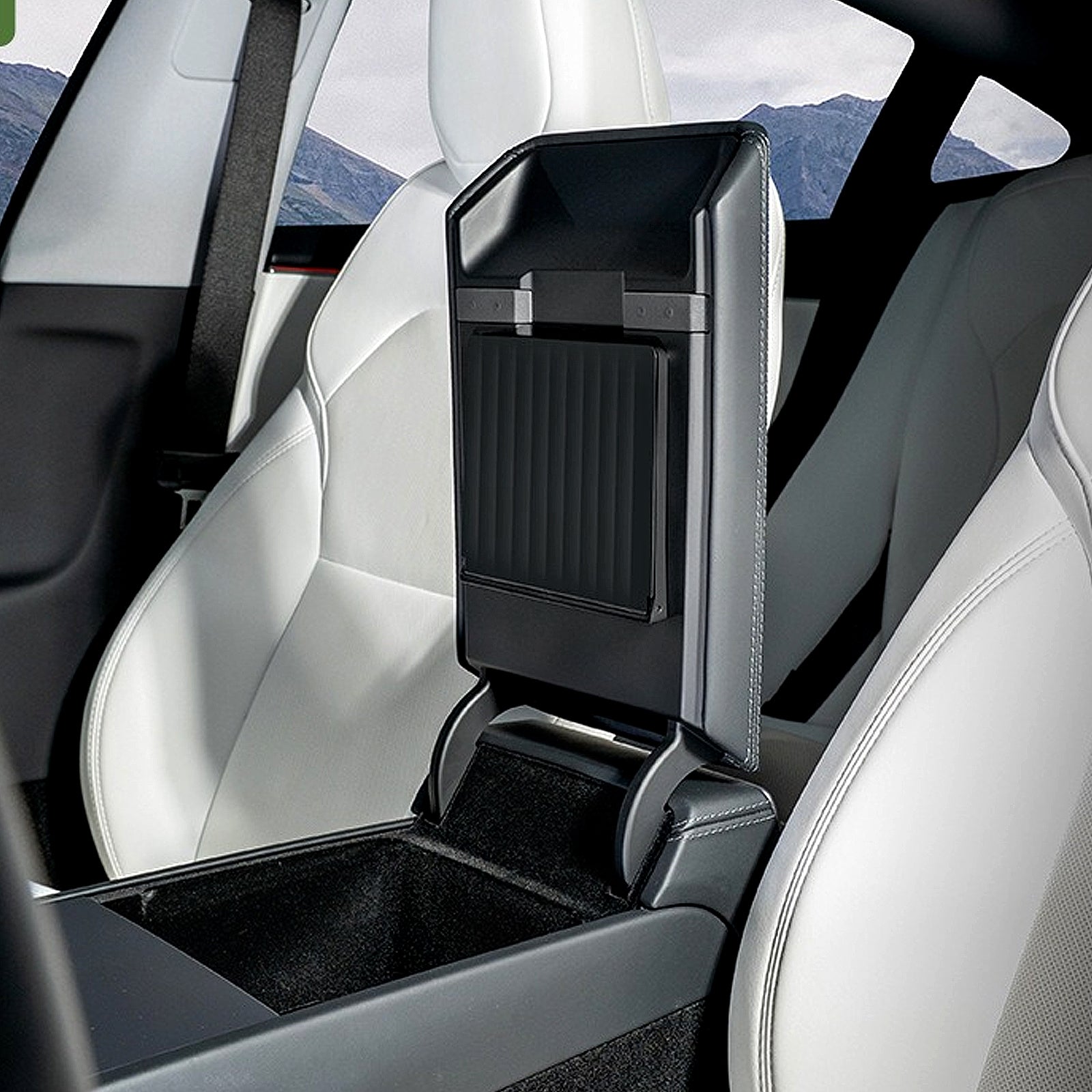 Tesla Model Y Juniper 2025 / Model 3 Highland 2024 Magnetic Armrest Organizer - Hidden Storage Box, Quick Access & OEM Fit