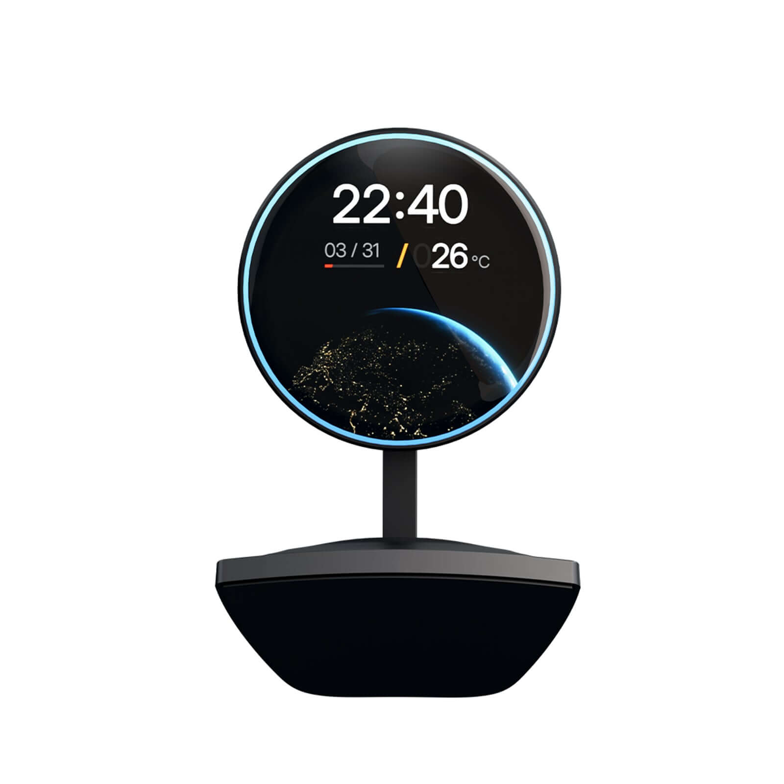 Tesla Model Y Juniper 2025 HUD Display - Wireless OLED Instrument Cluster showcasing time, date, and temperature information