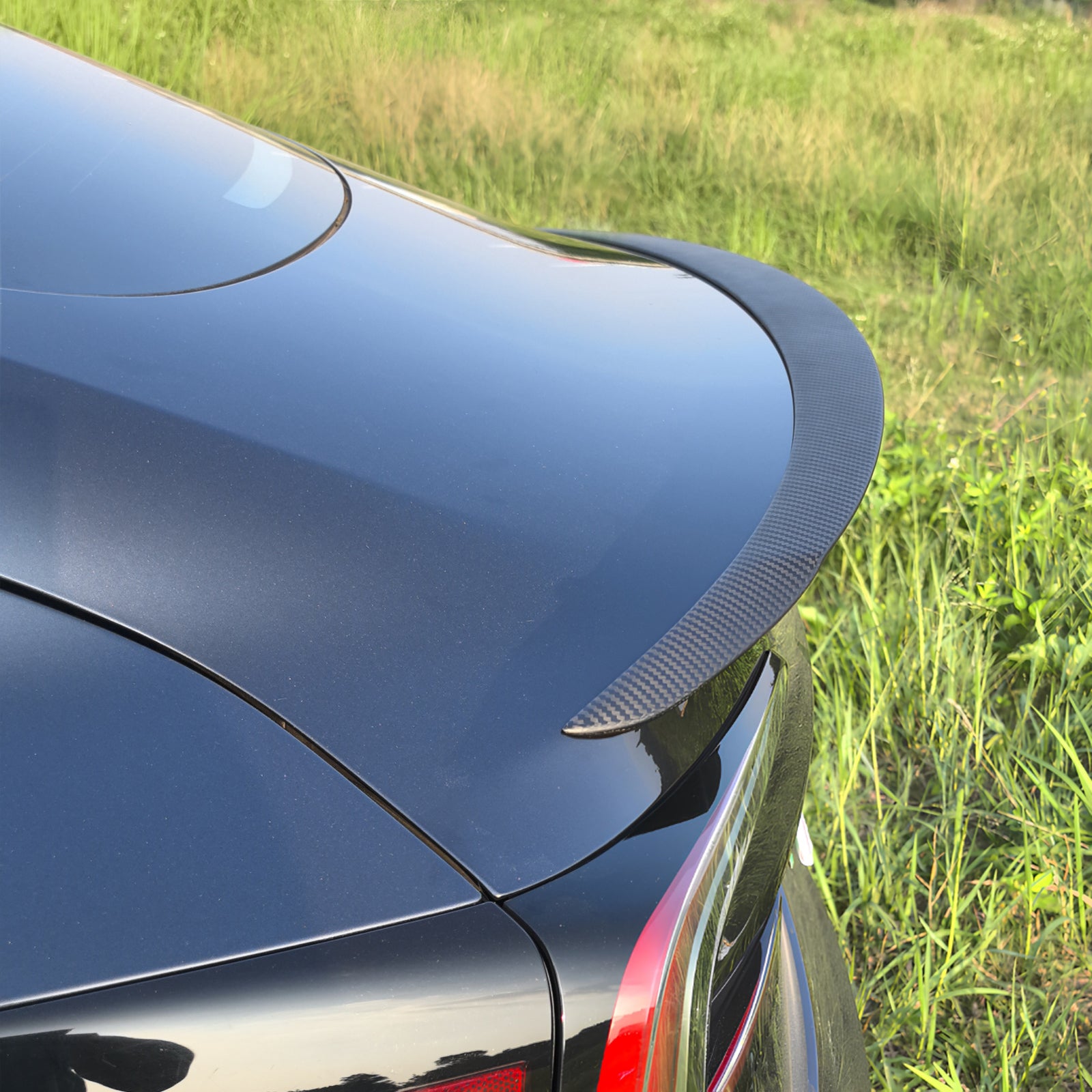 Real Dry Carbon Spoiler for Tesla Model 3 Highland 2024 - Fix Naked Trunk! OEM Performance Look & 3X Downforce