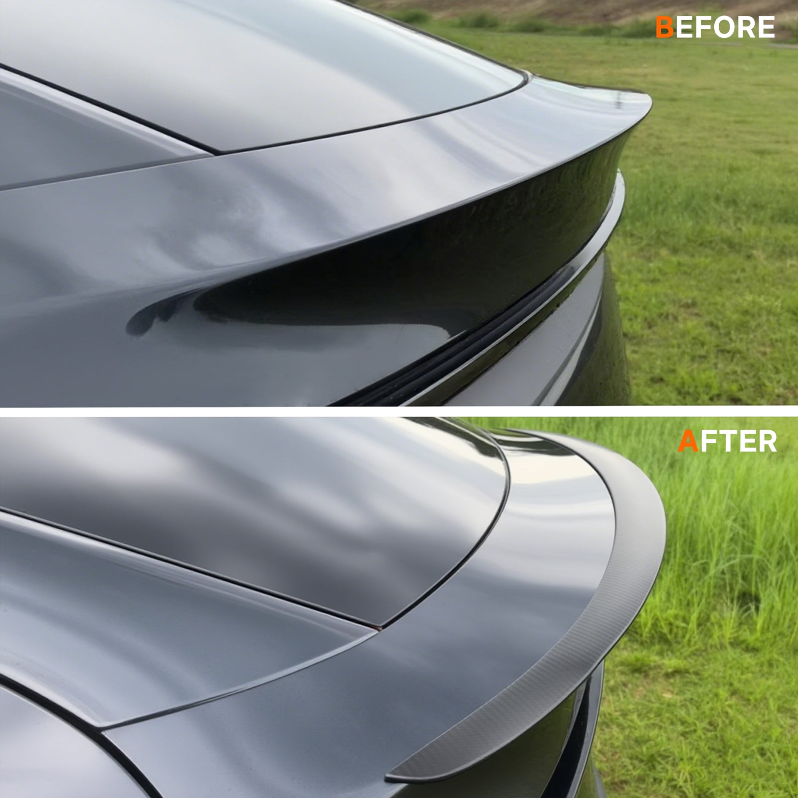 Real Dry Carbon Spoiler for Tesla Model Y Juniper 2025 - Fix Naked Trunk! OEM Performance Look & 3X Downforce