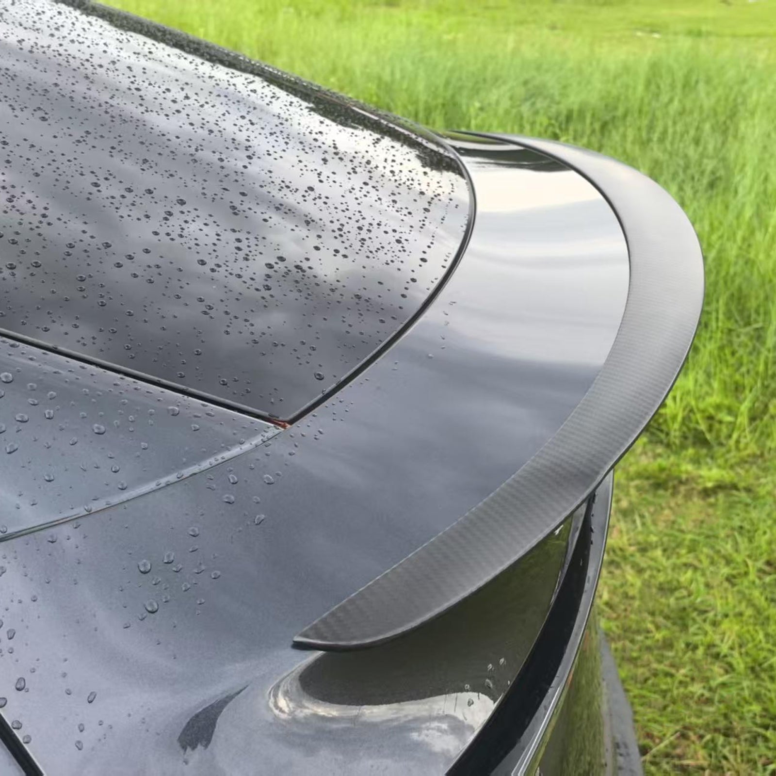 Real Dry Carbon Spoiler for Tesla Model Y Juniper 2025 - Fix Naked Trunk! OEM Performance Look & 3X Downforce
