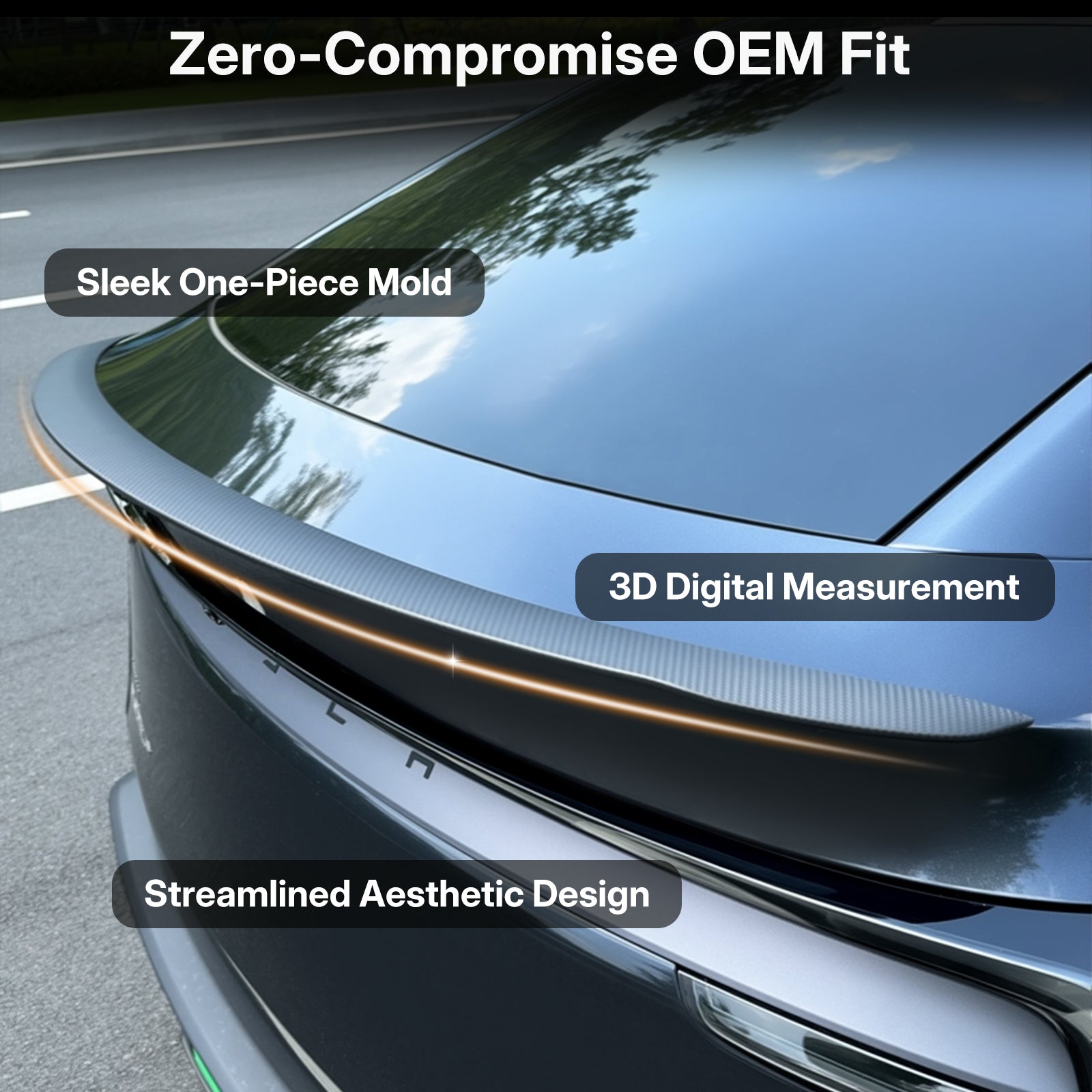 Real Dry Carbon Spoiler for Tesla Model Y Juniper 2025 - Fix Naked Trunk! OEM Performance Look & 3X Downforce