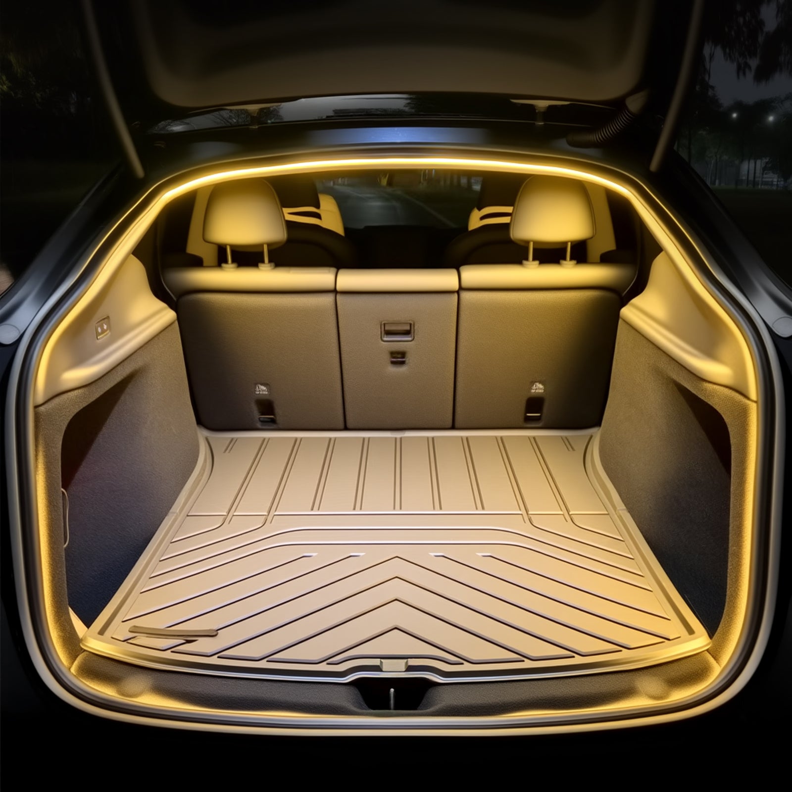 Fix Dark Trunk! Tesla Model Y Juniper 2025 Trunk LED Light Strip - Warm White 3000K Ambient Glow Auto On/Off | OEM Style Plug & Play