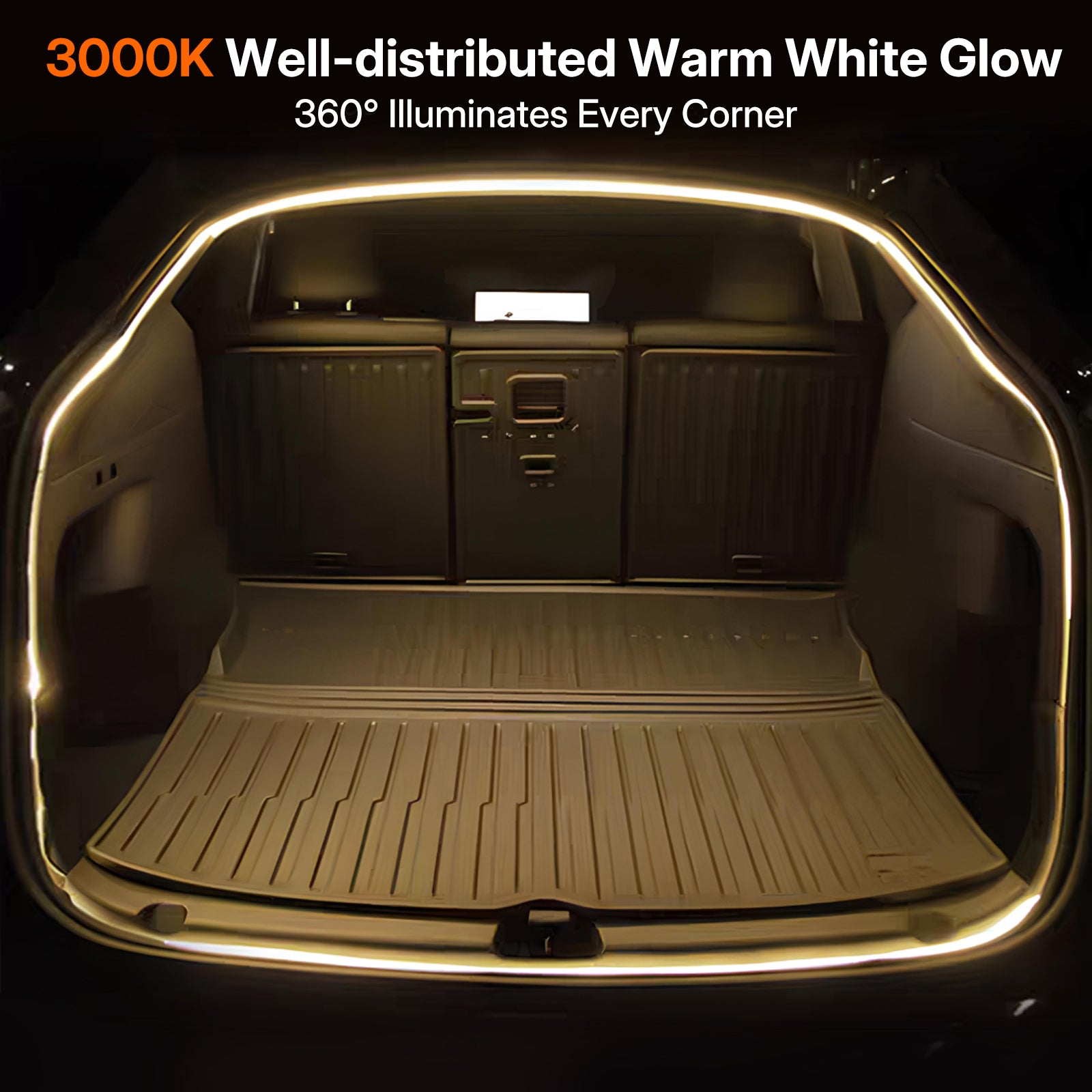 Fix Dark Trunk! Tesla Model Y Juniper 2025 Trunk LED Light Strip - Warm White 3000K Ambient Glow Auto On/Off | OEM Style Plug & Play