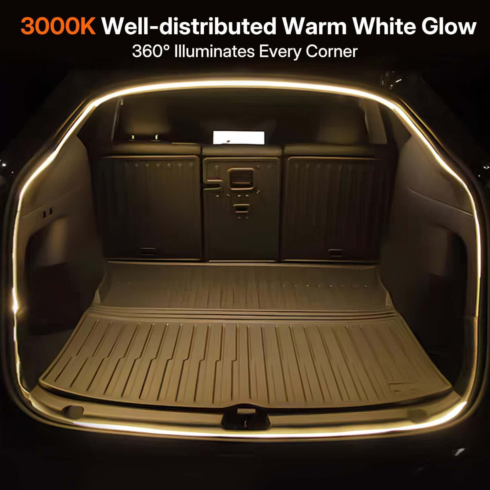 Fix Dark Trunk! Tesla Model Y Juniper 2025 Trunk LED Light Strip - Warm White 3000K Ambient Glow Auto On/Off | OEM Style Plug & Play.