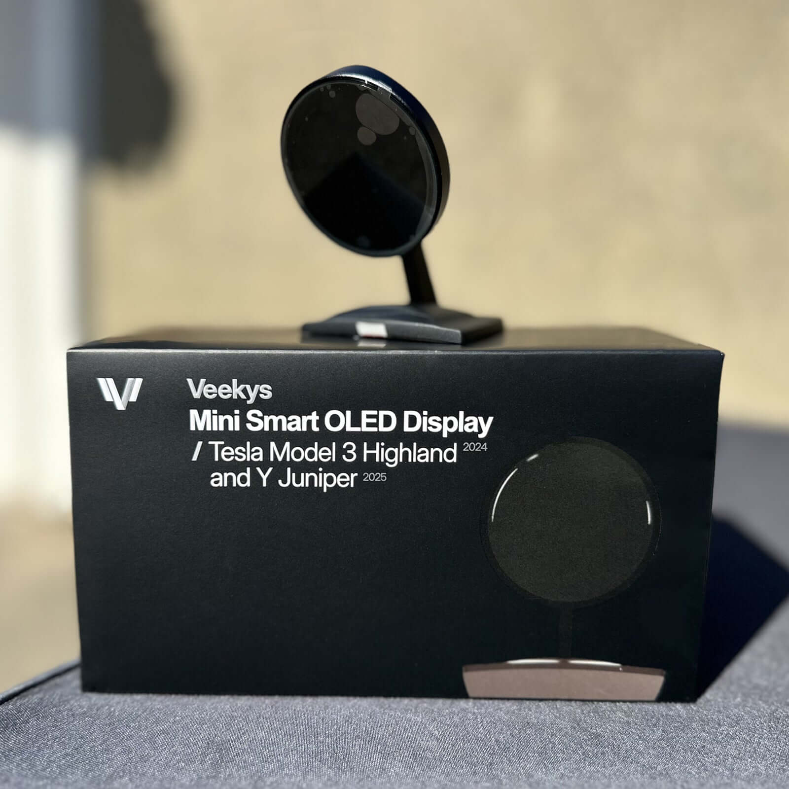 Tesla Model Y Juniper 2025 HUD Display - Wireless OLED Instrument Cluster in premium packaging with sleek design