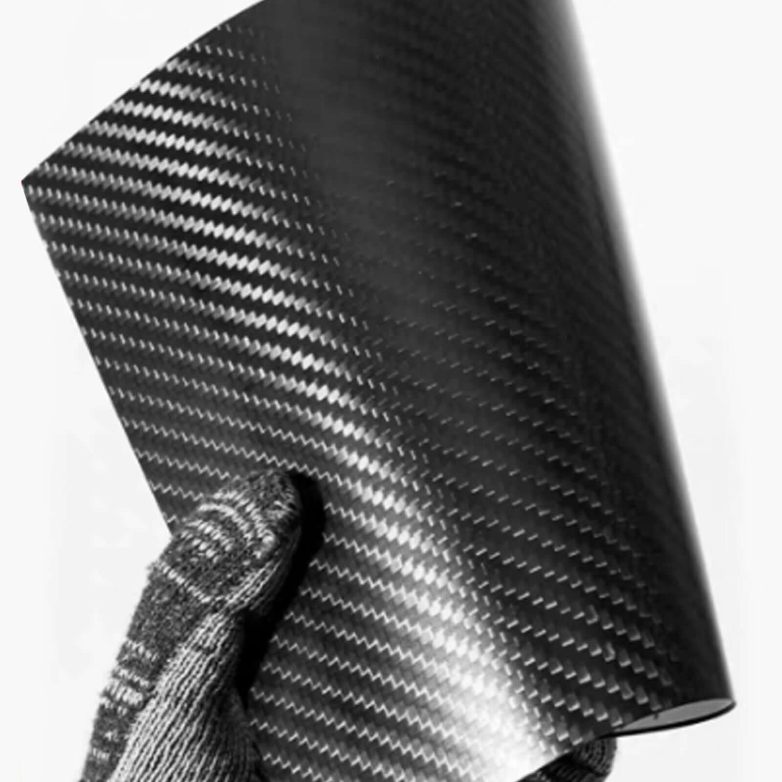 Close-up of real carbon fiber material showing texture for Center Console Cover for Tesla Model 3 Highland 2024 & Model Y Juniper 2025