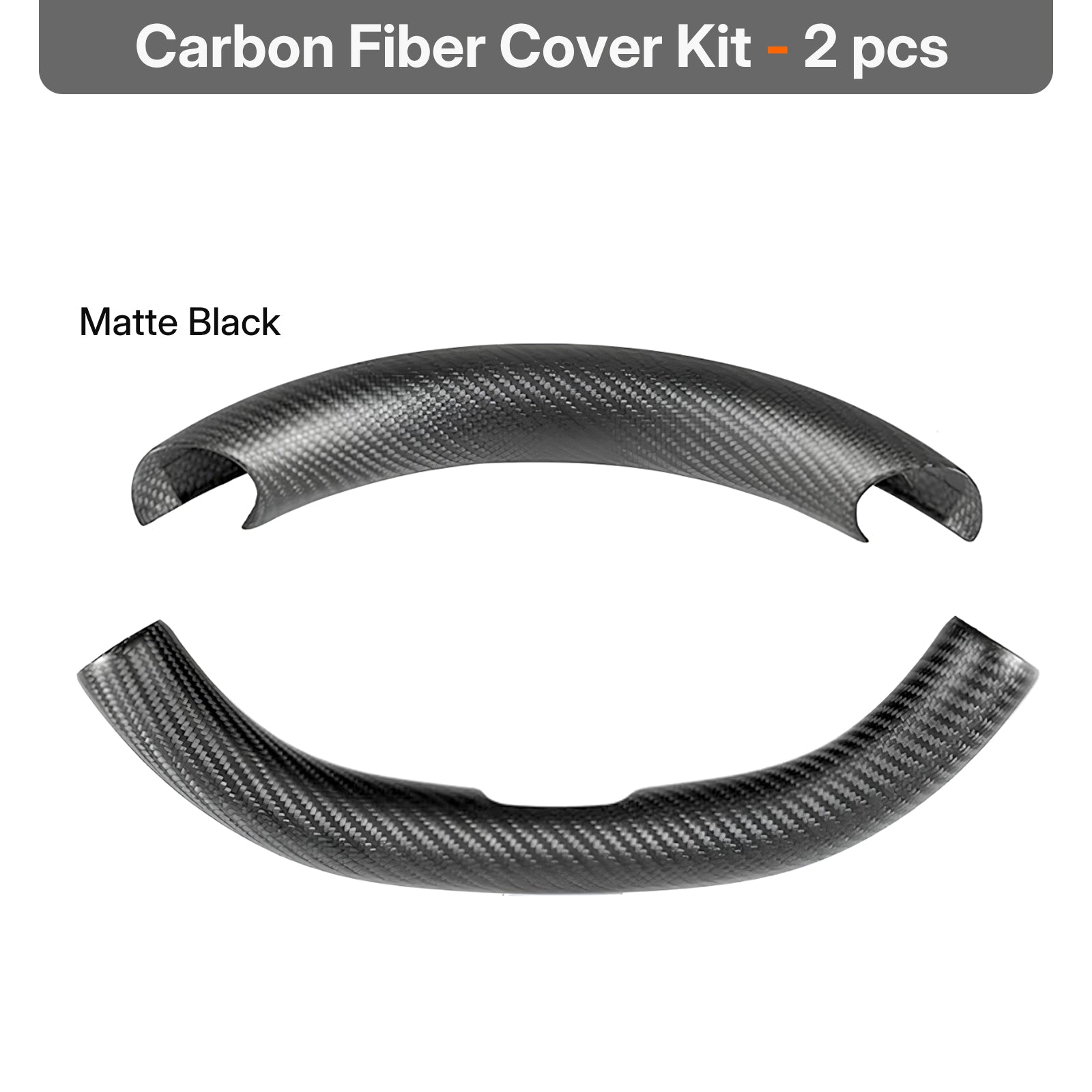 Real Dry Carbon Fiber Steering Wheel Trim Cover Kit for Tesla Model 3 Highland 2024 & Y Juniper 2025 - OEM Factory Fit | Snap On Design