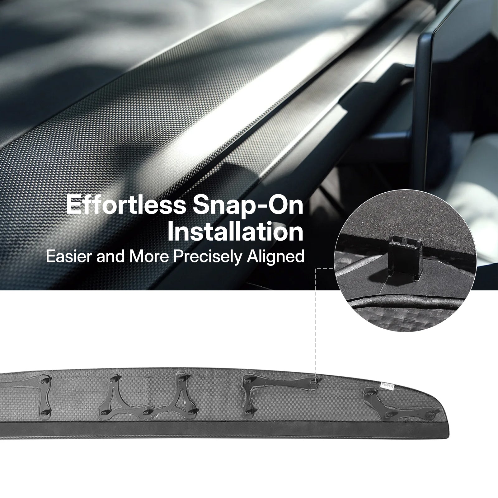 Direct Replacement Dashboard Panel for Tesla Model 3 Highland 2024 & Model Y Juniper 2025 - Real Dry Carbon Fiber Anti-Scratch | Precision Fit