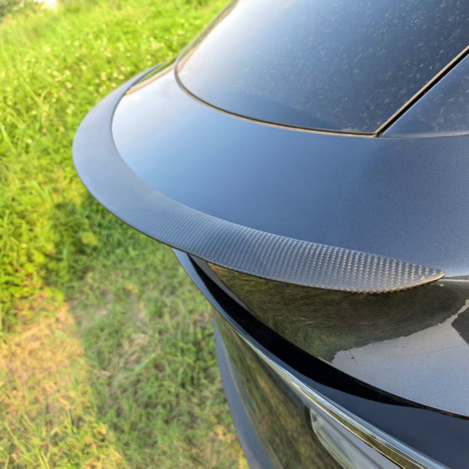 Real Dry Carbon Spoiler for Tesla Model Y Juniper 2025 - Fix Naked Trunk! OEM Performance Look & 3X Downforce