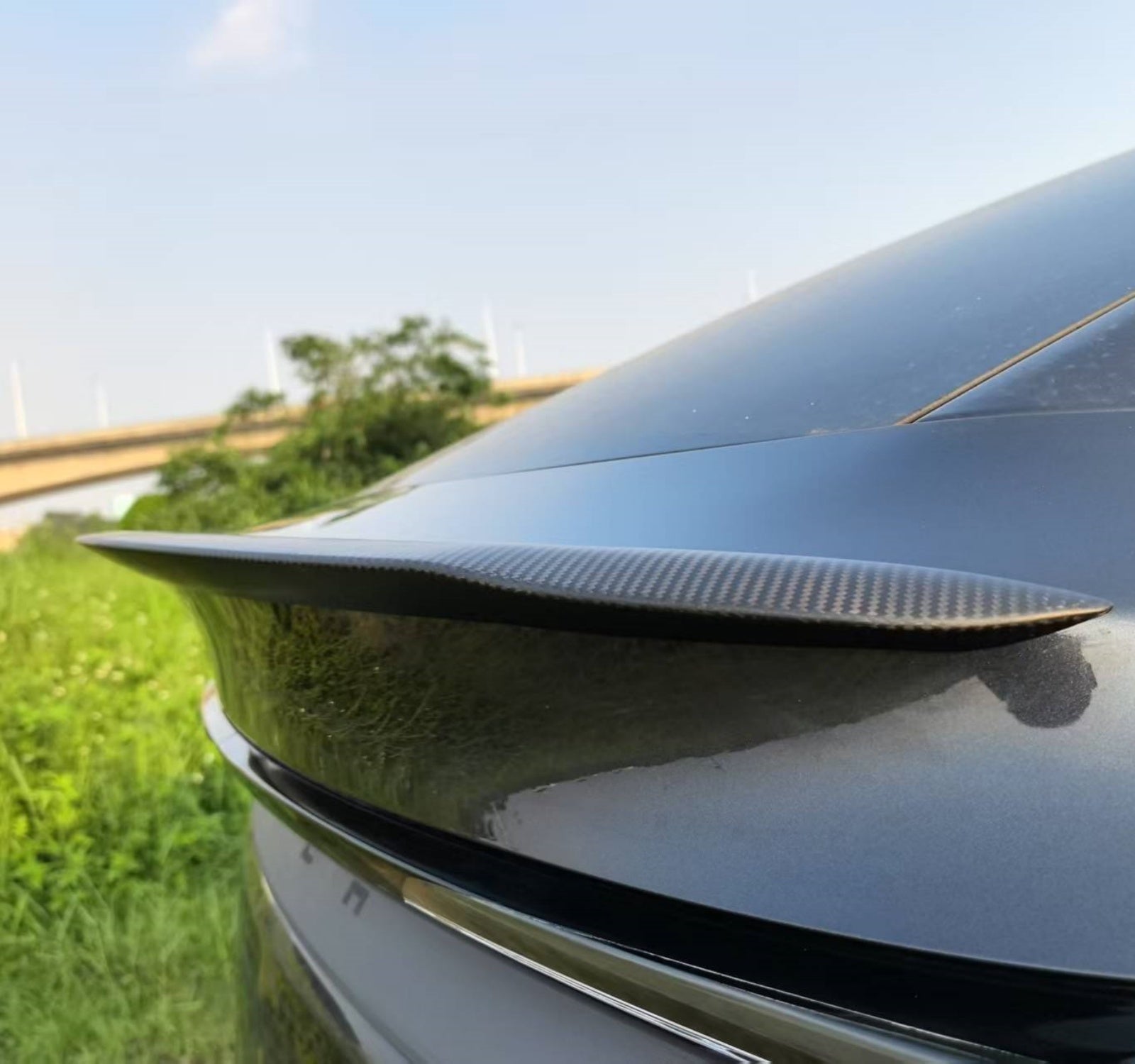 Real Dry Carbon Spoiler for Tesla Model Y Juniper 2025 - Fix Naked Trunk! OEM Performance Look & 3X Downforce