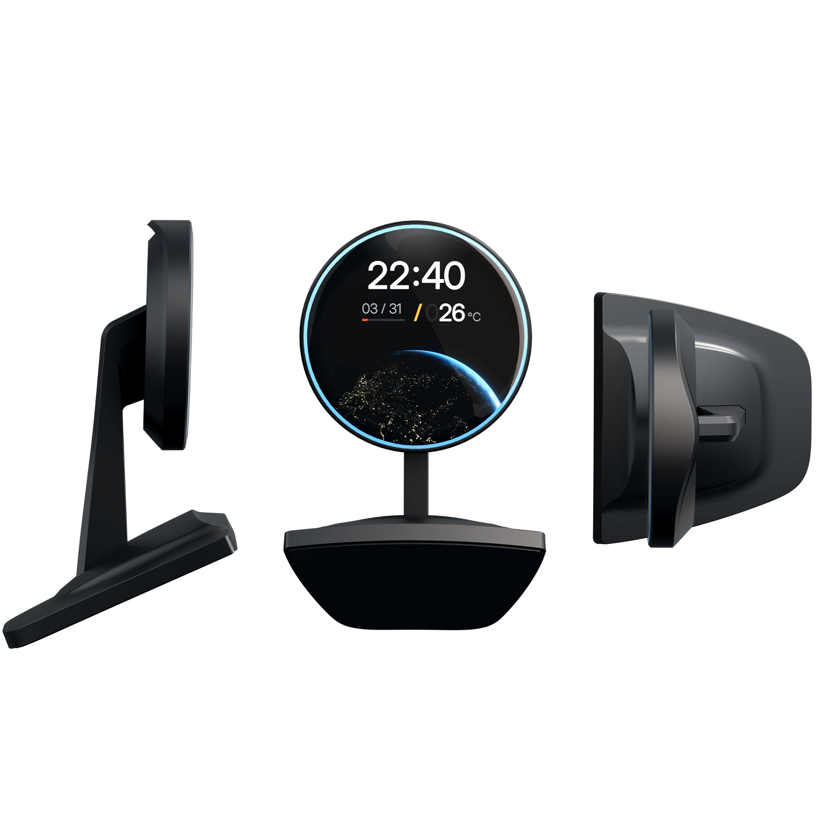 Tesla Model Y Juniper 2025 HUD Display - Wireless OLED Instrument Cluster showcasing time and temperature display