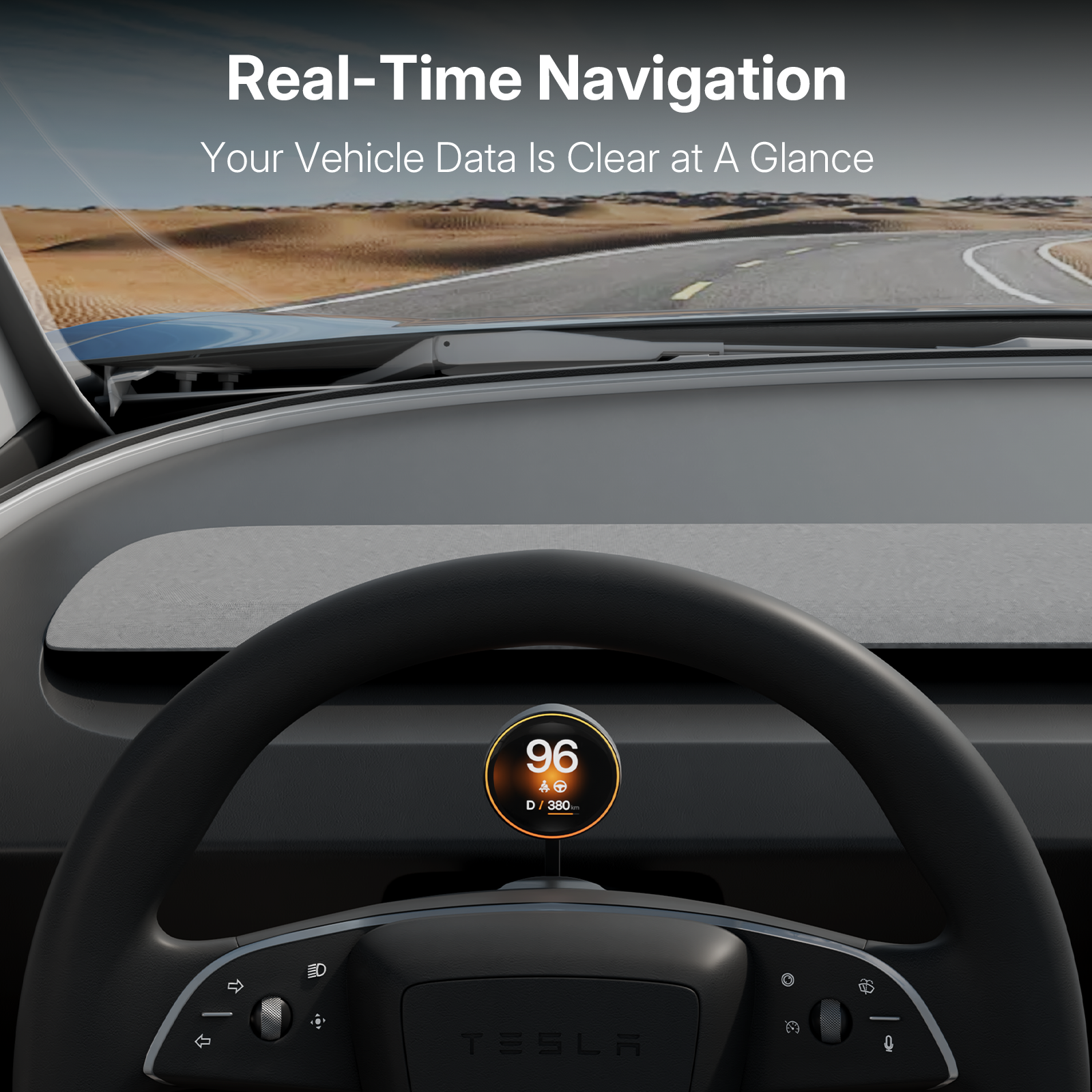 Tesla Model Y Juniper 2025 HUD Display - Wireless OLED Instrument Cluster | Upgraded Smart Mini Screen