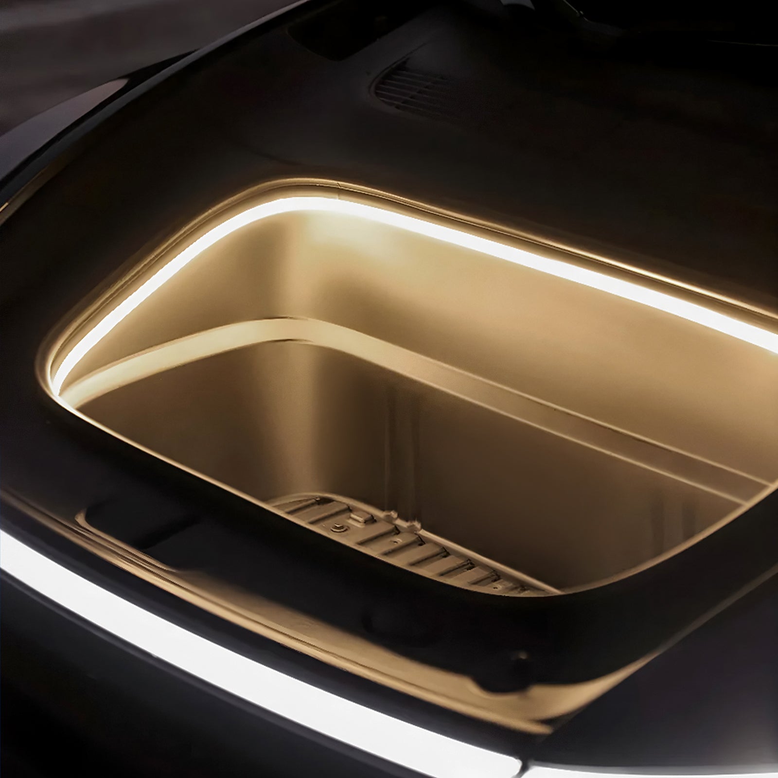 Fix Dark Frunk! Tesla Model Y Juniper 2025 Frunk LED Light Strip - Warm White 3000K Ambient Glow Auto On/Off | OEM Style Plug & Play