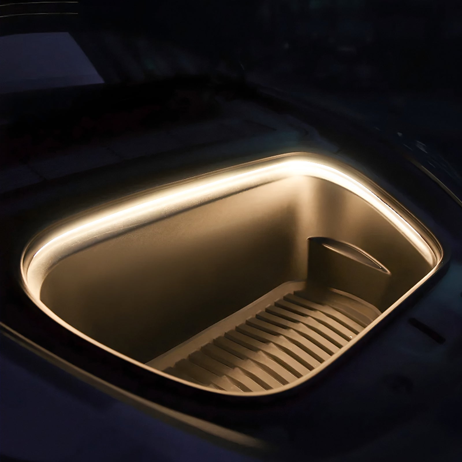 Fix Dark Frunk! Tesla Model Y Juniper 2025 Frunk LED Light Strip - Warm White 3000K Ambient Glow Auto On/Off | OEM Style Plug & Play