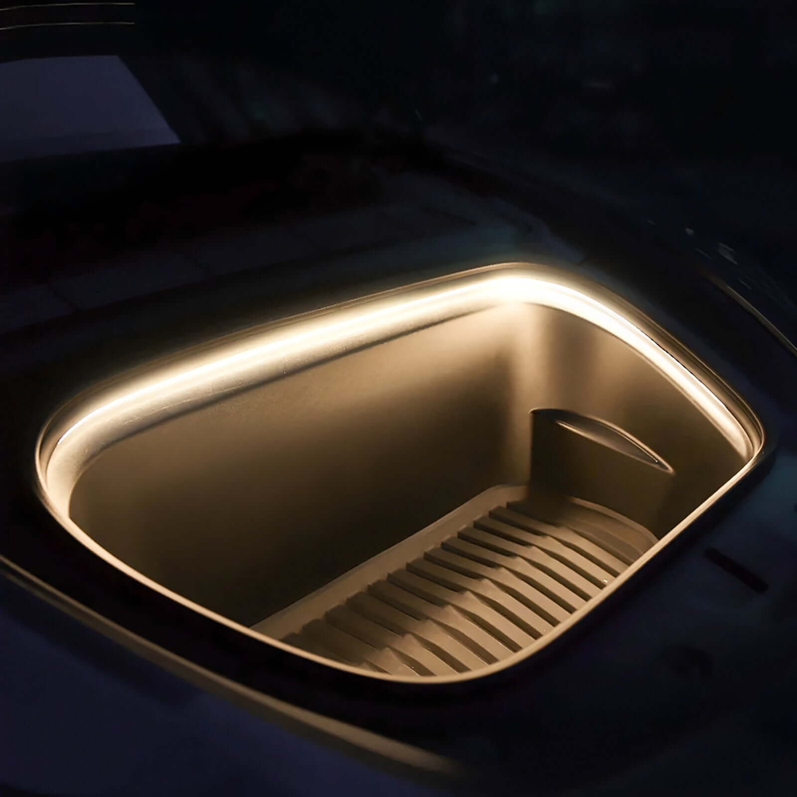 Fix Dark Frunk! Tesla Model Y Juniper 2025 Frunk LED Light Strip - Warm White 3000K Ambient Glow Auto On/Off | OEM Style Plug & Play.
