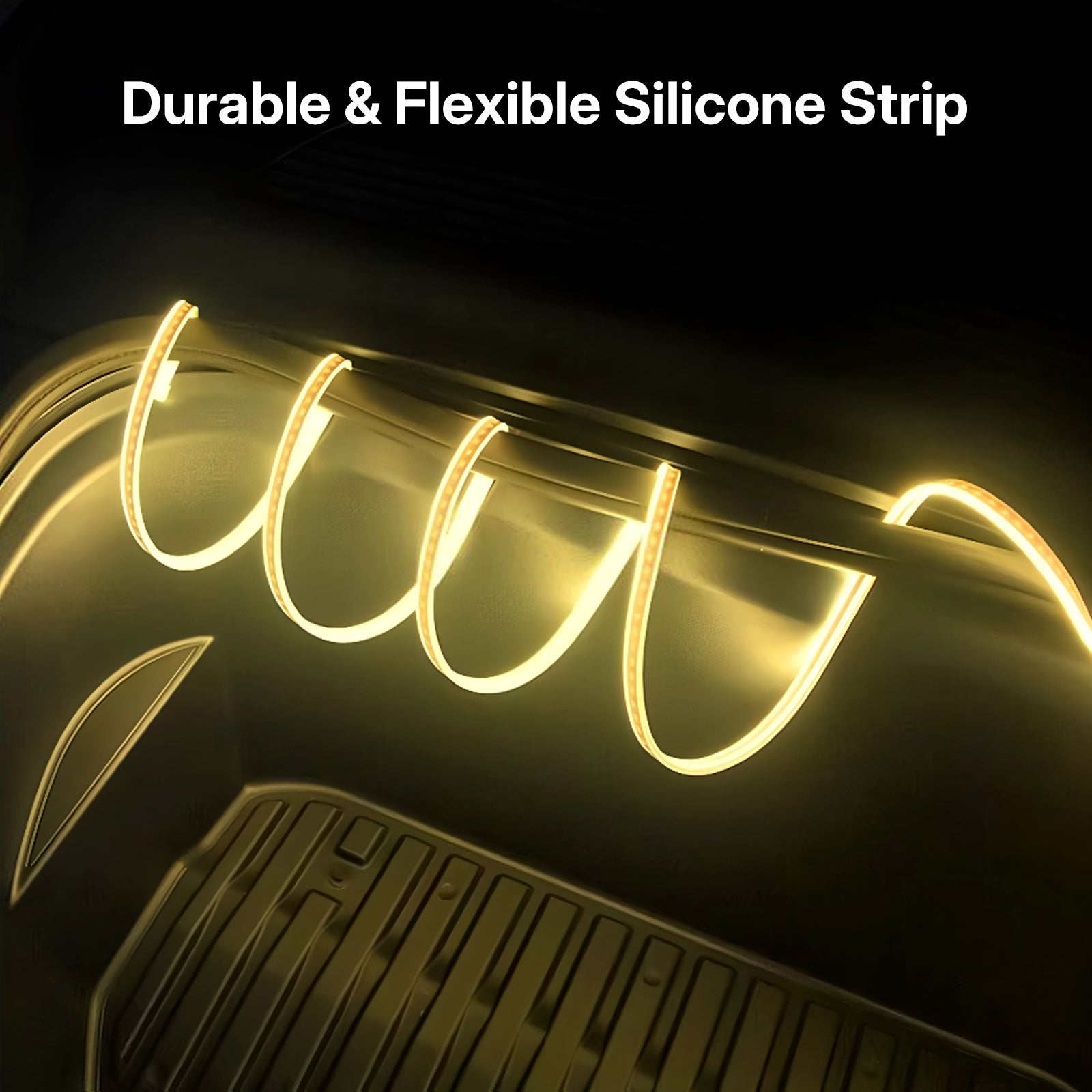 Fix Dark Frunk! Tesla Model Y Juniper 2025 Frunk LED Light Strip - Warm White 3000K Ambient Glow Auto On/Off | OEM Style Plug & Play