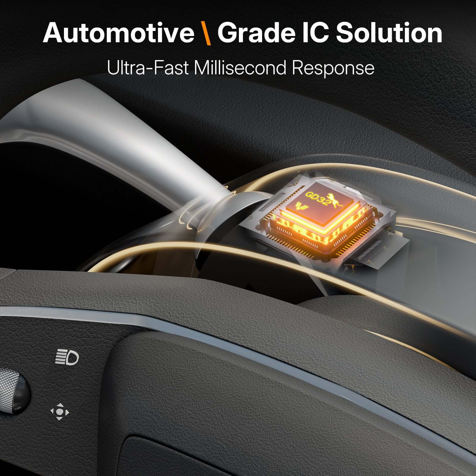Upgrade Your Tesla Stalks! Model S/X 2021 gear shift with automotive-grade IC solution showing ultra-fast millisecond response.